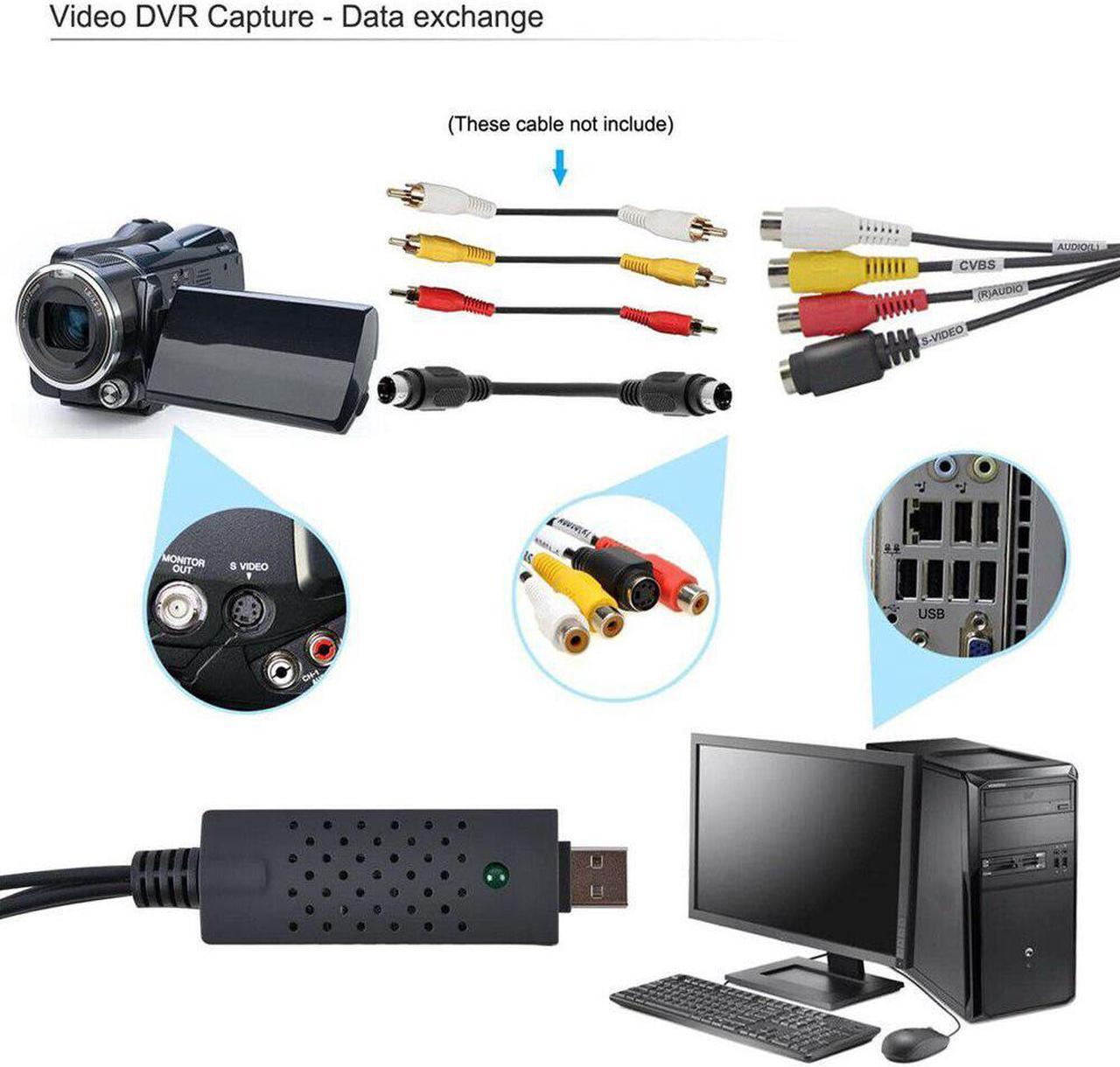 Alt view image 6 of 6 - USB 2.0 Video Adapter Audio Capture Card TV VHS to DVD Digital Converter with Audio Capture Function for Windows 2000 XP Vista