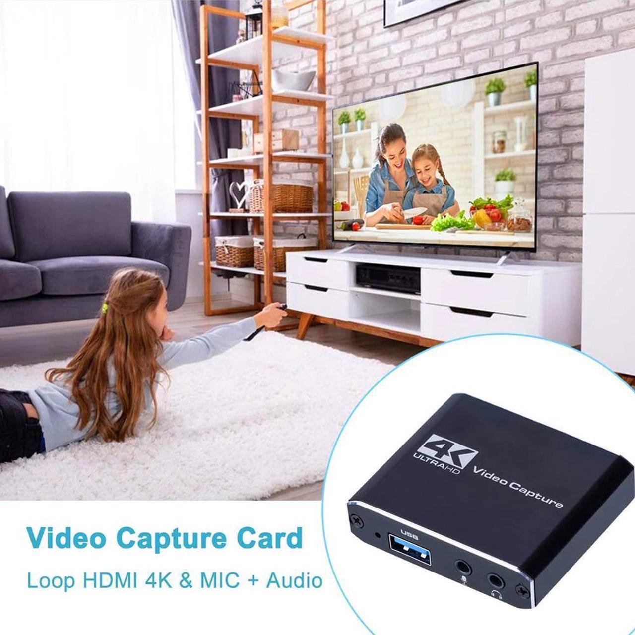 Alt view image 3 of 6 - Mini Portable USB3.0 PC Laptop Live Streaming With Mic Jack Multifunction Teaching Recording Video Card Universal 4K HD