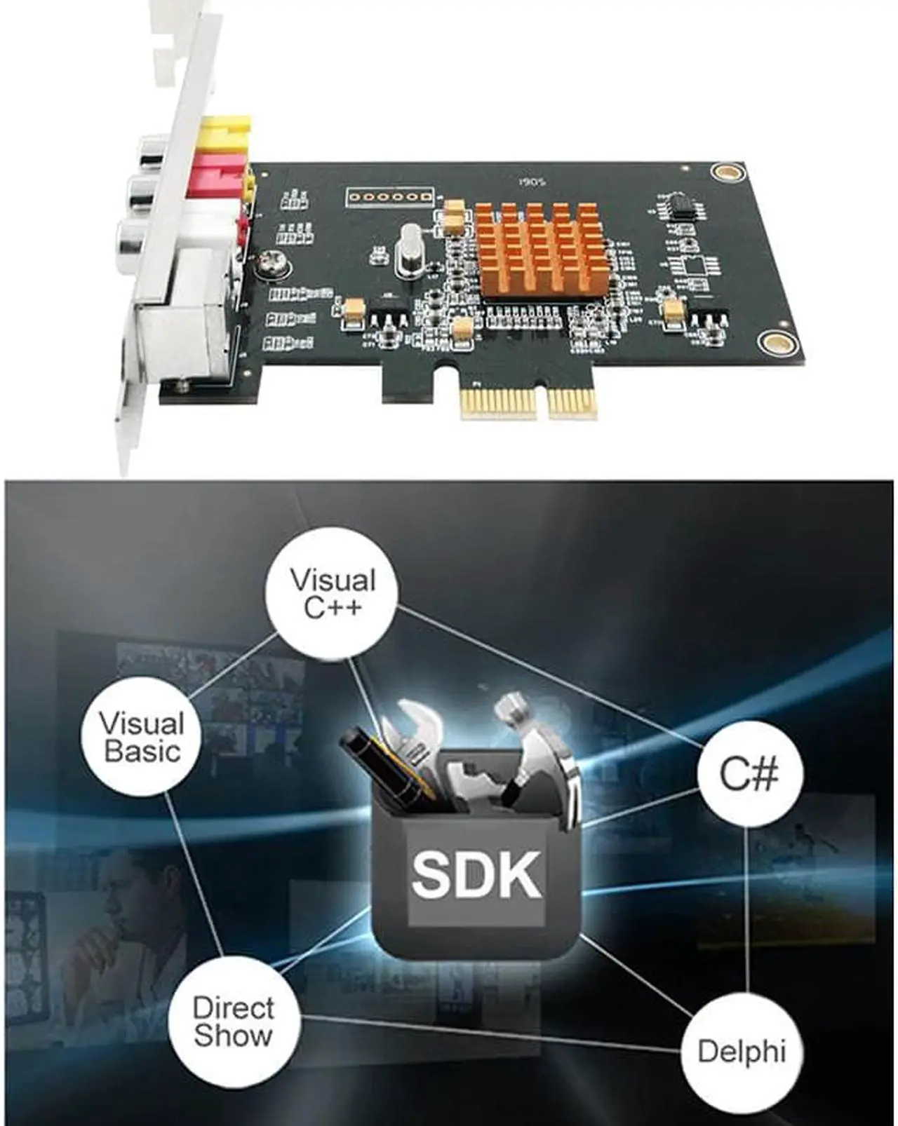 Alt view image 5 of 5 - LX725 SD 768x576 Video Capture Card With SDK DV Camera TV Box Magnetic Tape PCI-E Converter Support Windows XP 7 8 10
