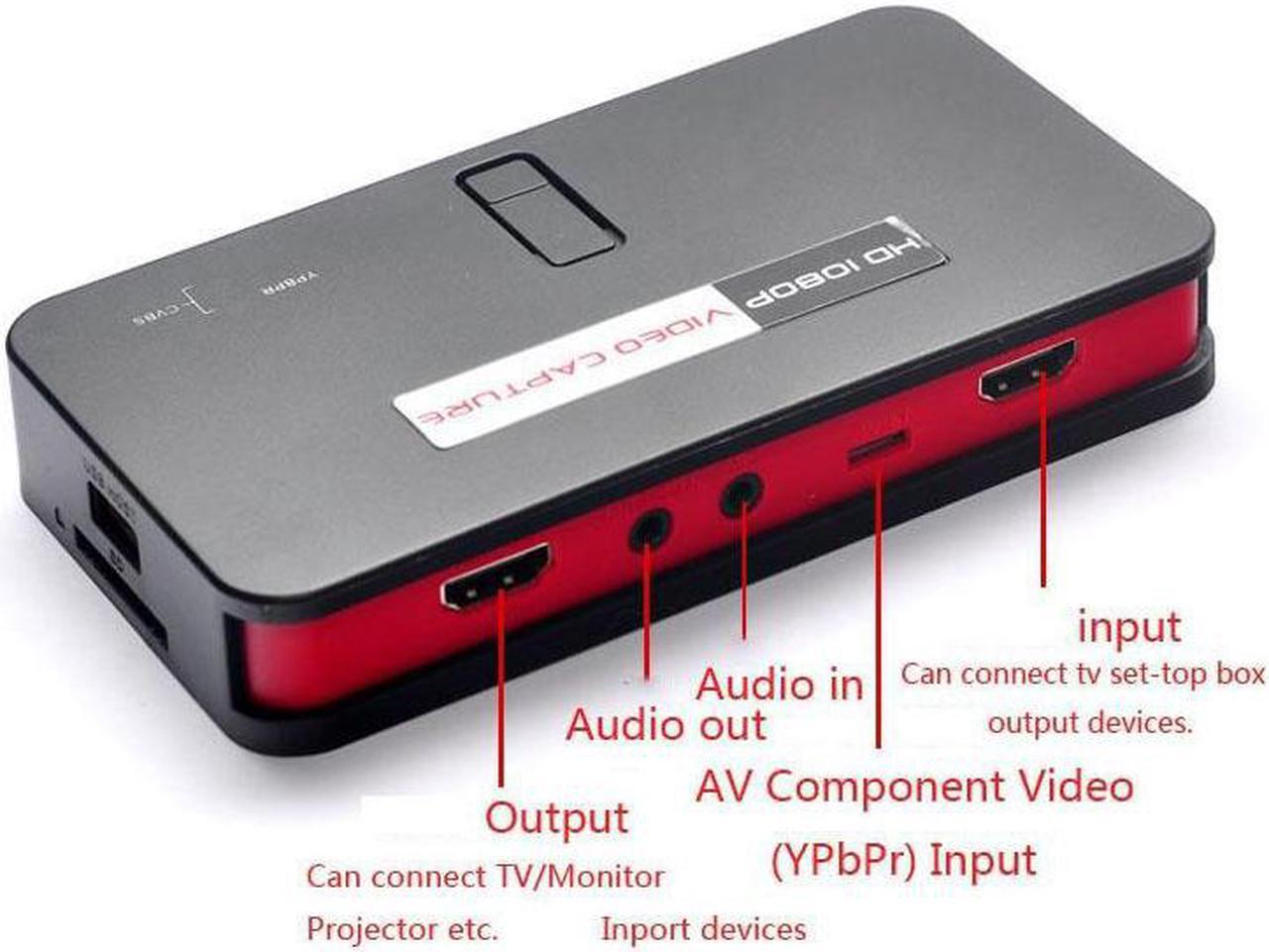 HD Game Capture for EZcap 284 1080P AV/Ypbpr Video Capture Recorder Box into USB Disk SD Card For Xbox360/One PS3/4