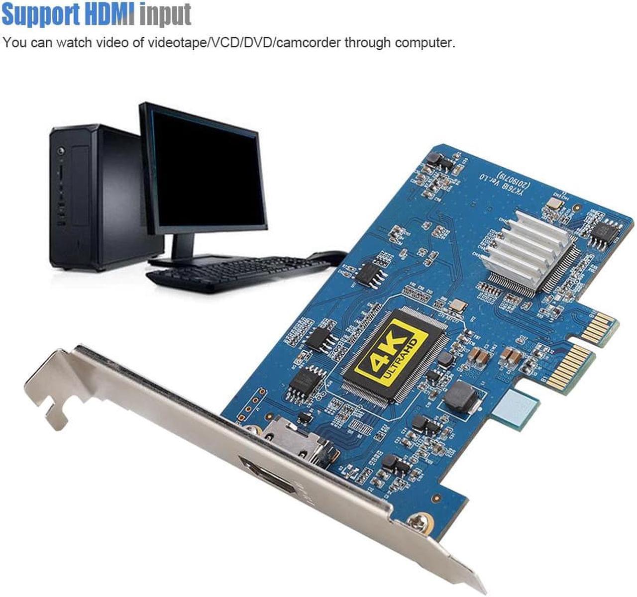 Alt view image 3 of 6 - PVC PCI-E to HDMI-compatible High Definition Video Capture Card Support 4K 30Hz for Windows XP SP2 /Vista/Win7/Win8