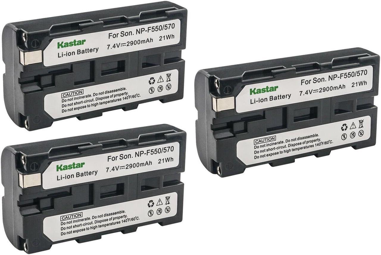 Main image of Kastar 3-Pack NP-F570 Battery 7.4V 2900mAh Replacement for Sony CCD-TRV99 DSC-D770 CRX10U CVX-V18NS CVX-V18NSP DCR-TR7 DCR-TR7000 DCR-TR7100 DCR-TR8000 DCR-TR8100 DCR-TRU47 DCR-TRV103 Camera