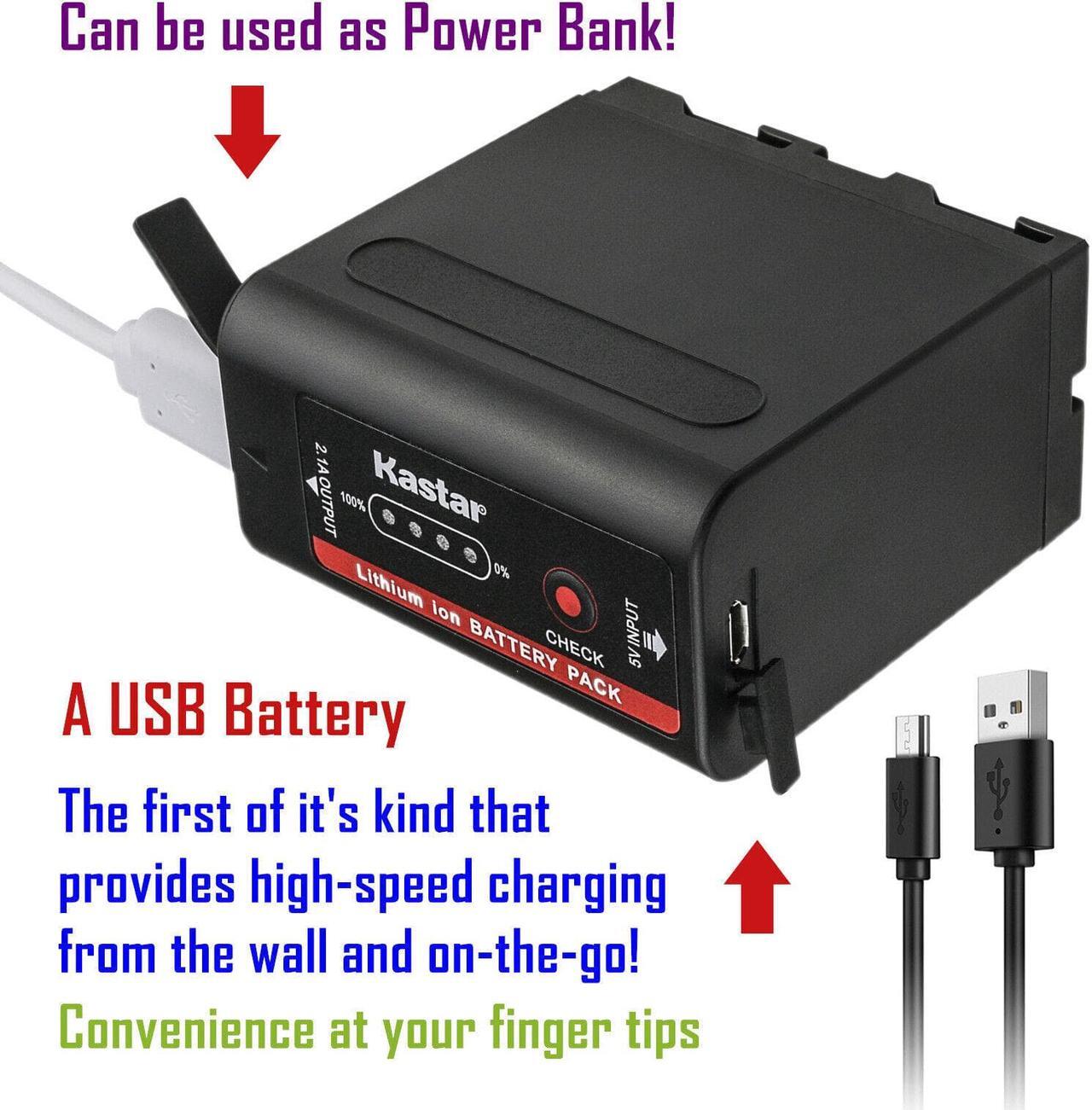 Alt view image 2 of 7 - Kastar 2-Pack Battery and AC Wall Charger Replacement for Sony MVC-FD92 MVC-FD95 MVC-FD97 MVC-FDR1 MVC-FDR3 PBD-D50 PBD-V30 PLM-100 PLM-50 PLM-A35 PLM-A55 Q002-HDR1 UPX-2000 NEX-EA50M NEX-FS100