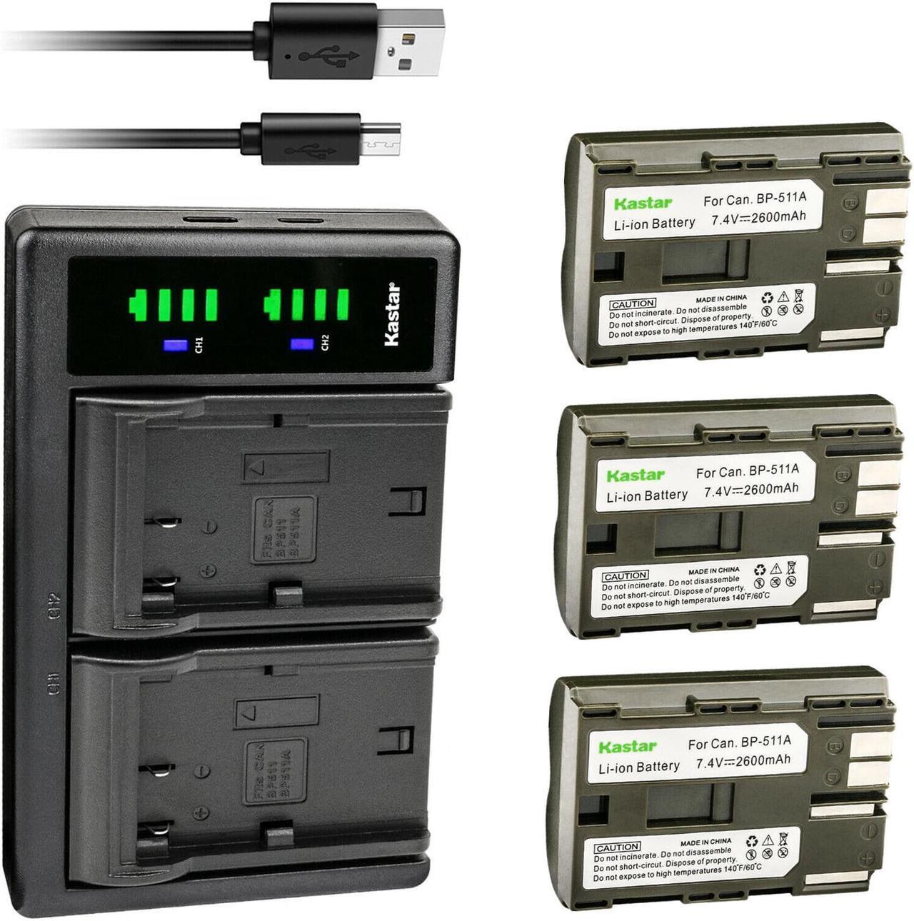 Main image of Kastar 3-Pack Battery and LTD2 USB Charger Replacement for Canon PowerShot Pro 1, PowerShot Pro 90, PowerShot Pro 90 IS, ZR10, ZR20, ZR20MC, ZR25, ZR25MC, ZR30, ZR30MC, ZR40, ZR40A, ZR45, ZR45MC, ZR50