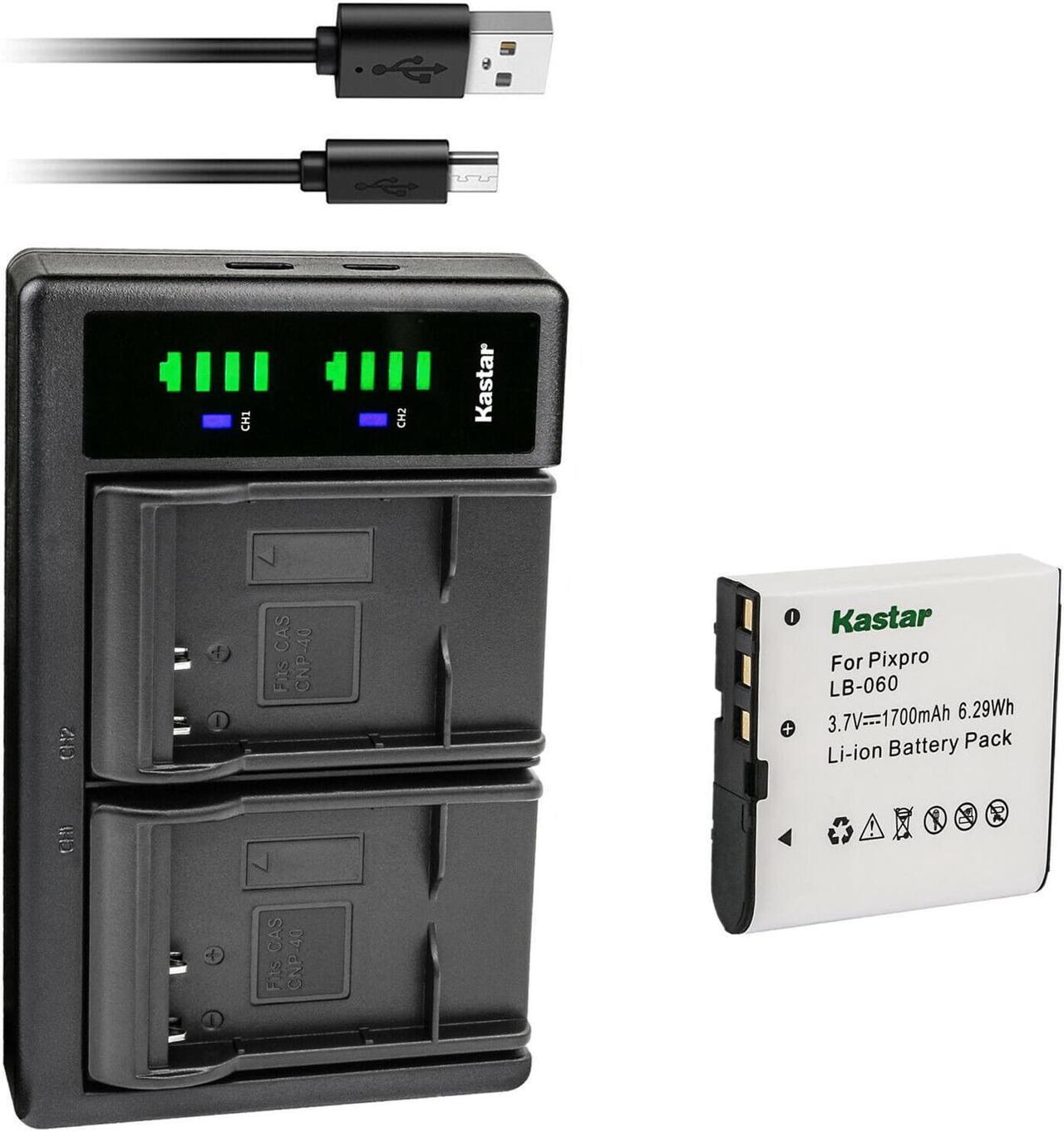 Main image of Kastar 1-Pack Battery and LTD2 USB Charger Replacement for Agfa AP Microflex 100, AP Microflex 102, AHD-S11, AHD-S3, AHD-S58, AHD-S88, AHD-X8 Bell and Howell DV1200HD, DNV900hd, Benq DC-E520