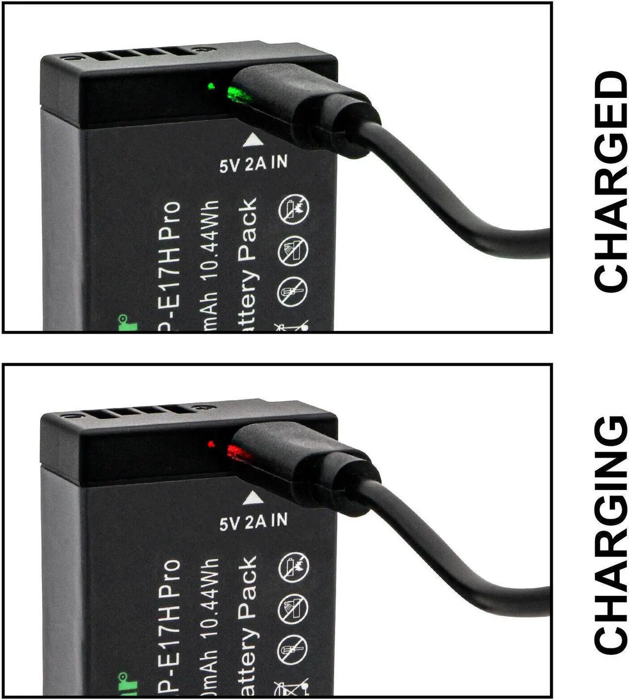 Alt view image 4 of 7 - Kastar 2-Pack LP-E17H Pro Battery W/ Type-C Cable and AC Wall Charger Compatible with Canon KISS X8i, KISS X9i, Rebel SL2, EOS Rebel T6i, EOS Rebel T6s, EOS Rebel T7i, EOS Rebel T8i, EOS M3 Camera
