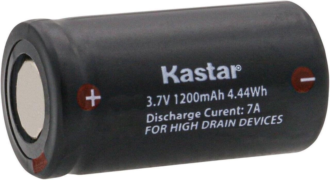 Alt view image 3 of 5 - Kastar Battery 2-Pack Replacement for 3.7V 1200mAh Li-ion IMR18350, Flat Top, High Drain 7A Discharge Rechargeable Lithium-ion Battery
