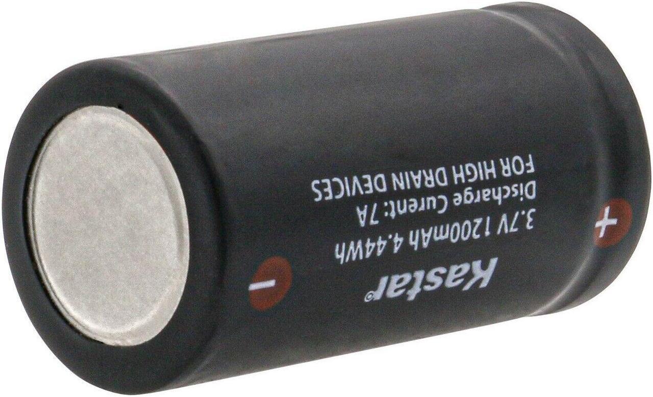 Alt view image 4 of 5 - Kastar Battery 2-Pack Replacement for 3.7V 1200mAh Li-ion IMR18350, Flat Top, High Drain 7A Discharge Rechargeable Lithium-ion Battery