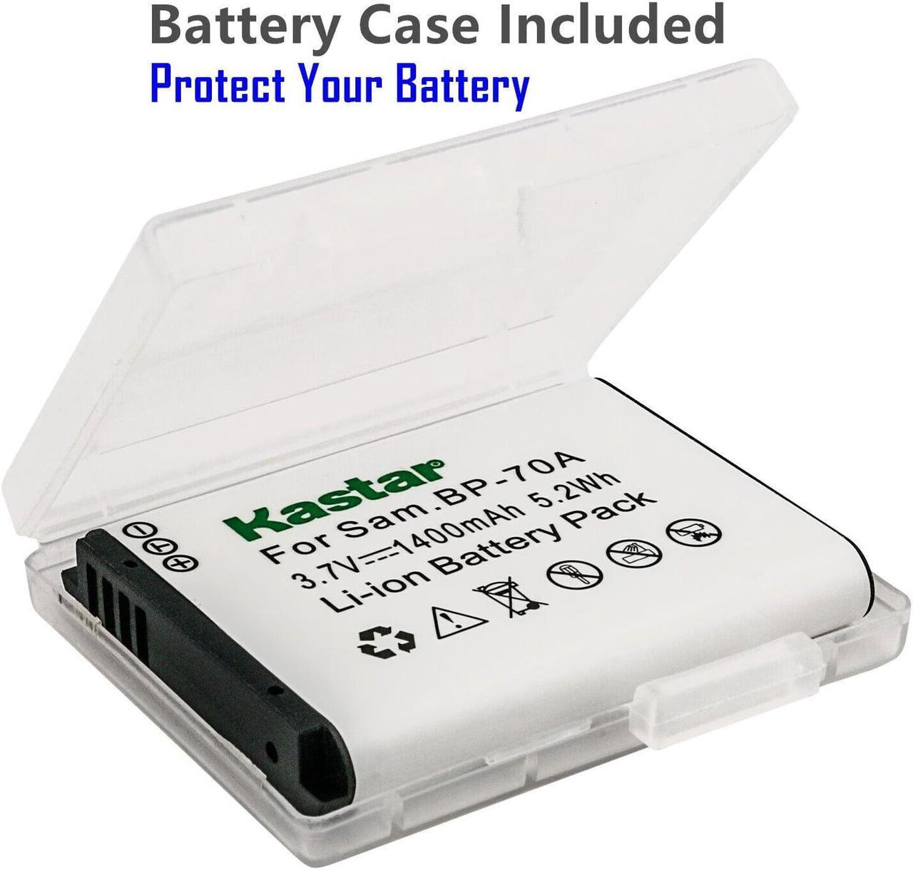 Alt view image 2 of 7 - Kastar 3-Pack BP-70A Battery and Quadruple Charger Compatible with Samsung ES78, ES80, ES81, ES90, ES91, ES95, ES96, ES99, MV800, PL100, PL101, PL120, PL121, PL170, PL171, PL20, PL200, PL201 Camera