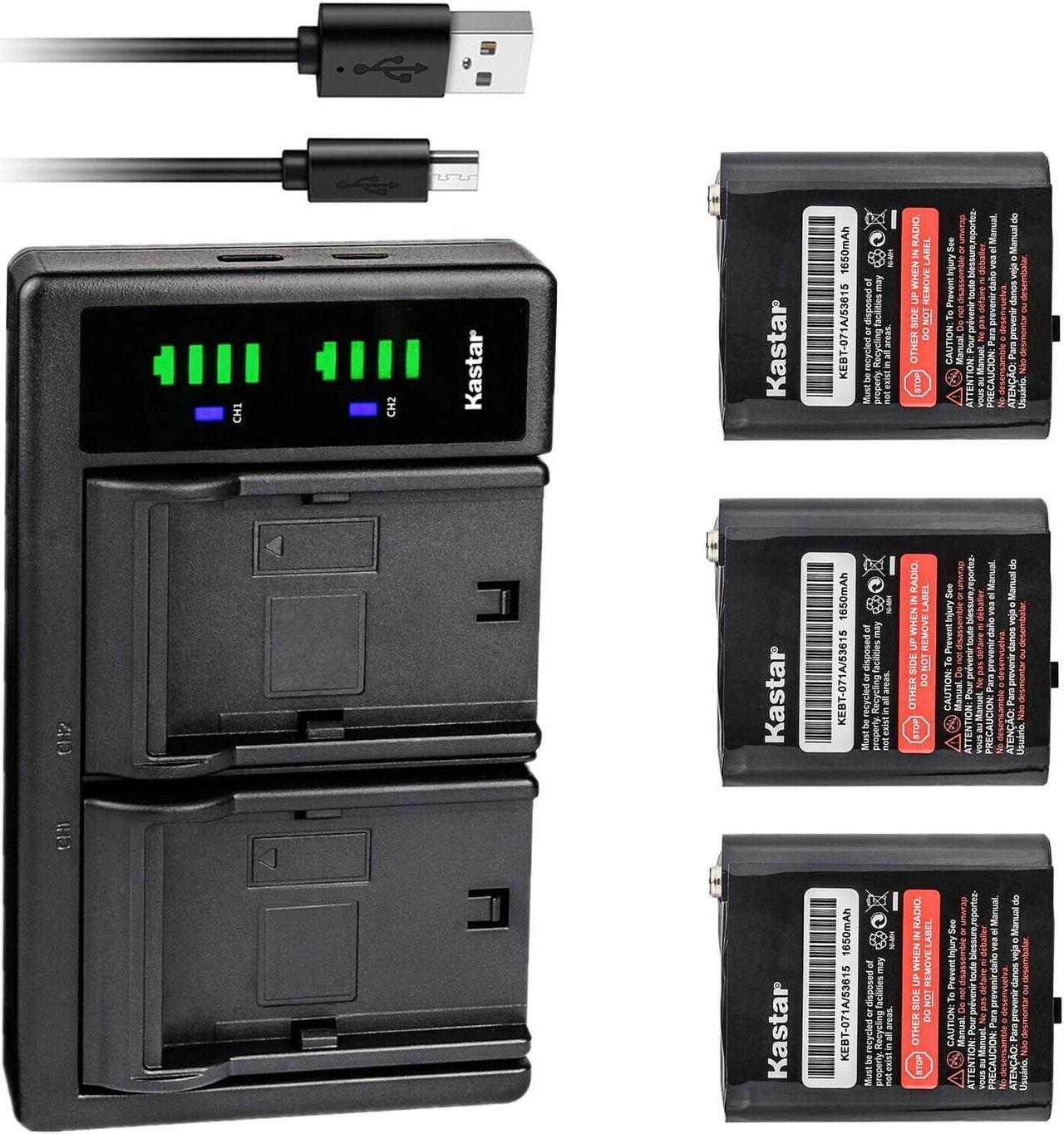 Main image of Kastar 3-Pack Battery and LTD2 USB Charger Compatible with Motorola TalkAbout T6000, TalkAbout T6500, TalkAbout T6500R, TalkAbout T8500, TalkAbout T9500 Two-Way Radio Walkie Talkies