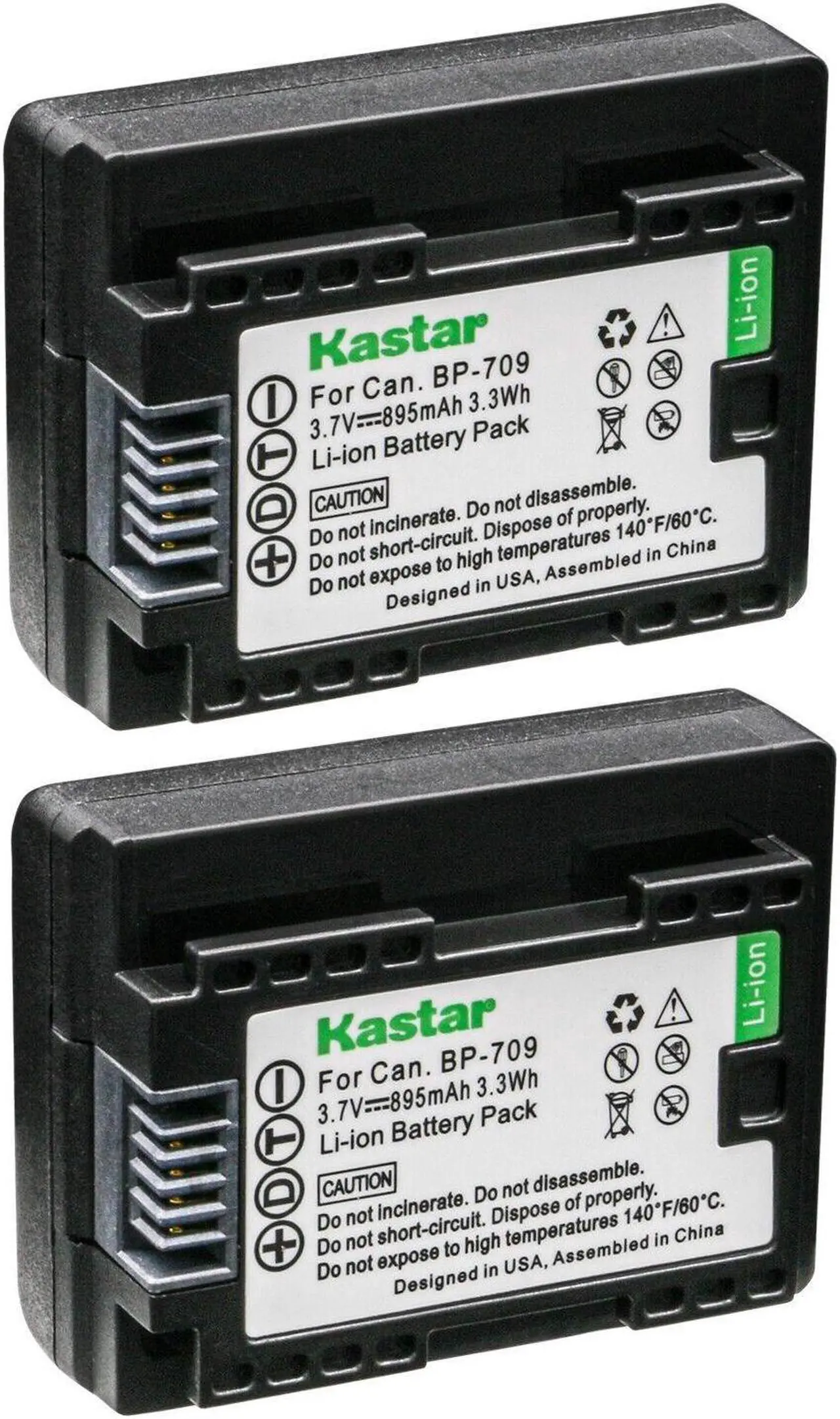 Main image of Kastar BP-709 Battery 2-Pack Replacement for Canon BP-708 BP708, BP-709 BP709 Battery, Canon CG-700 CG700 Charger, Canon VIXIA HF R400 HFR400, VIXIA HF R500 HFR500, VIXIA HF R600 HFR600 Camera