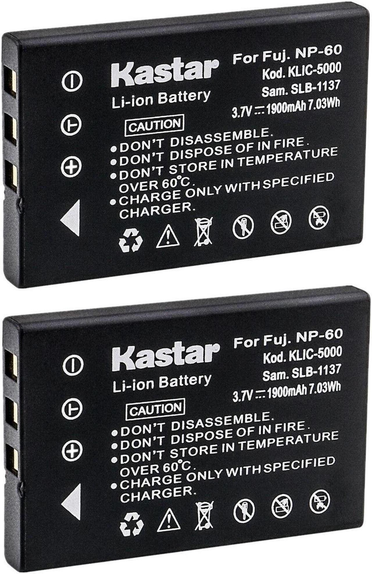 Main image of Kastar 2-Pack Battery Replacement for Traveler DC-5300 DC-5390 DC-6300 DV-5000 DV-5070 HD 10x, POLAROID PR-108DG DVC-00725F PDC-3370, JAZZ HD Camera HDV178 HDV188 HDV205 DV177 DV169 DV179