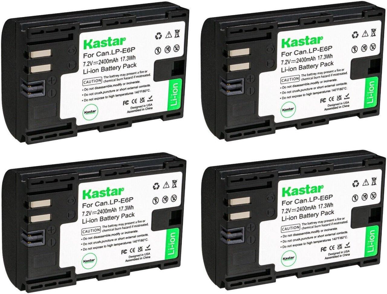 Main image of Kastar 4-Pack LP-E6P Rechargeable High-amperage Lithium-ion Battery Replacement for Canon LPE6P Battery, Canon LC-E6 and Canon LC-E6E battery chargers, Canon EOS R5 Mark II Mirrorless Camera