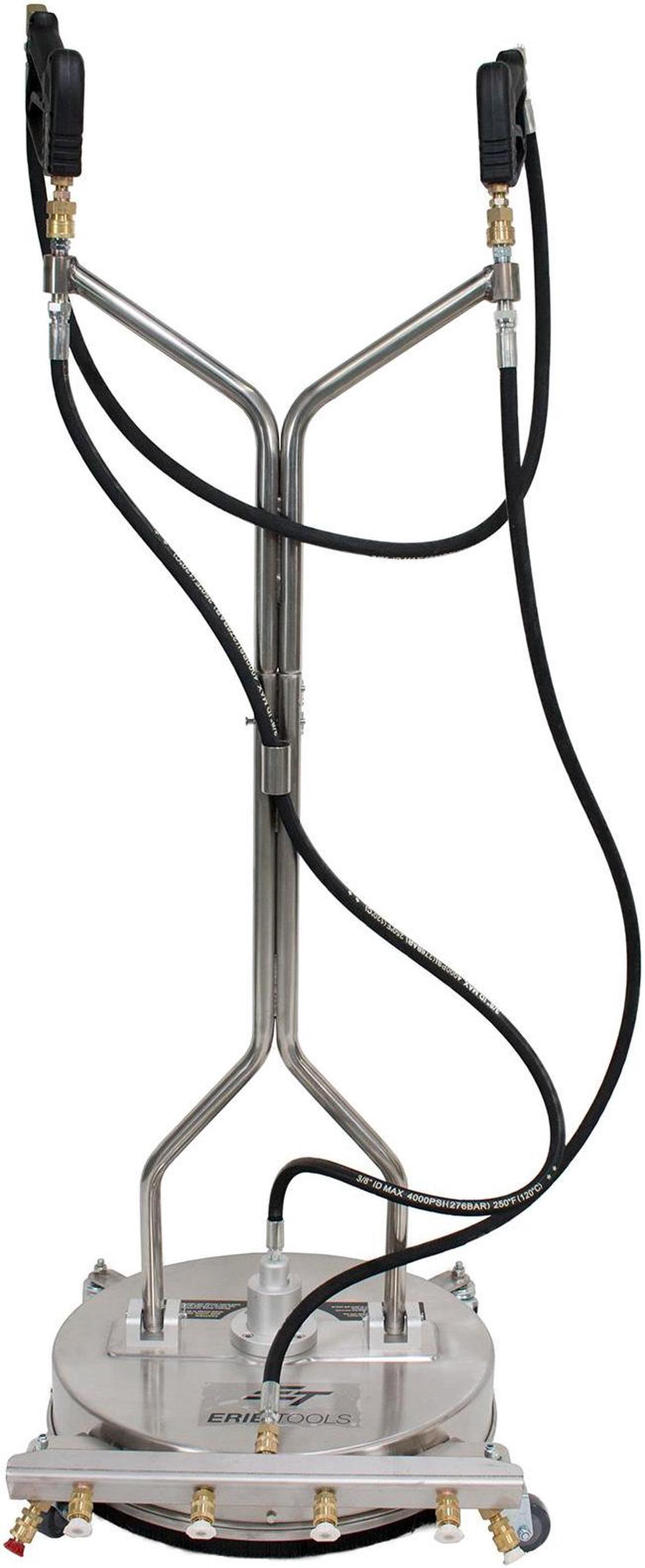 Alt view image 2 of 7 - 21" Stainless Steel Surface Cleaner with Wheels, 4 Nozzle Front Spray Bar, Side Nozzles, Pressure Washer Attachment