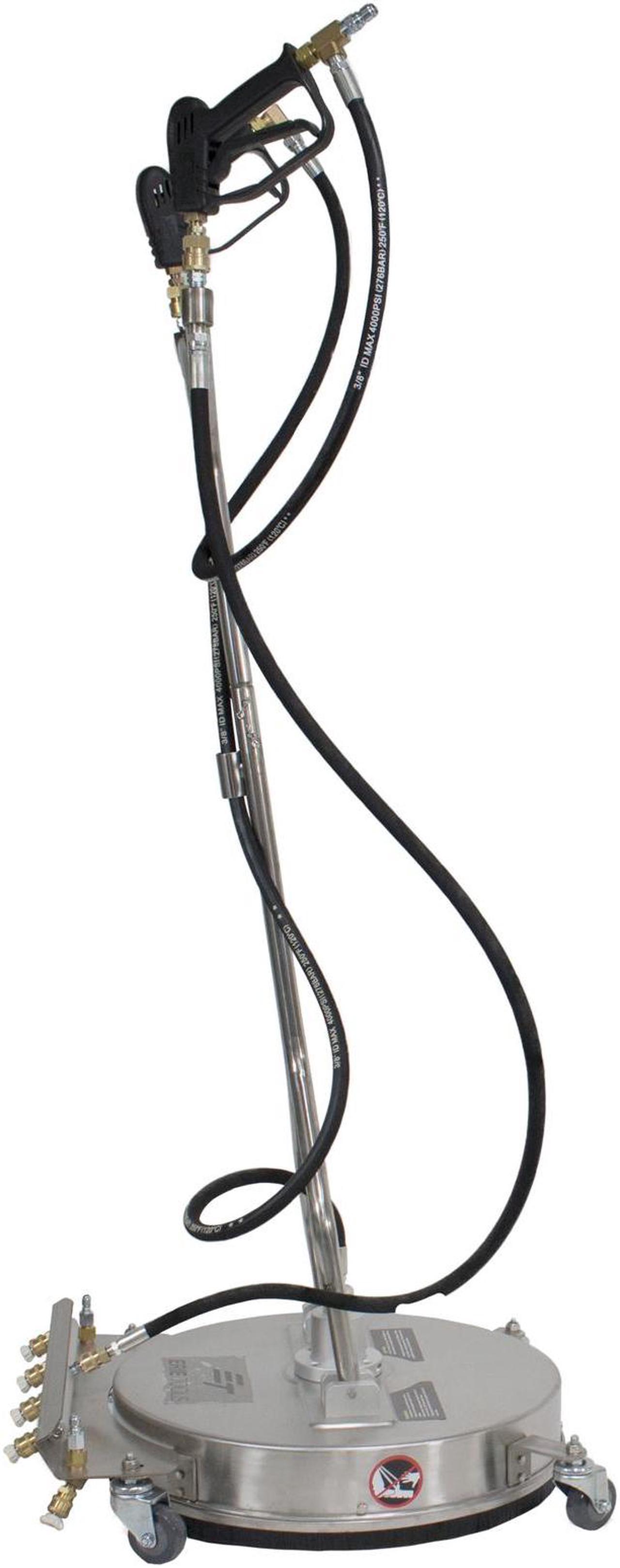 Alt view image 4 of 7 - 21" Stainless Steel Surface Cleaner with Wheels, 4 Nozzle Front Spray Bar, Side Nozzles, Pressure Washer Attachment