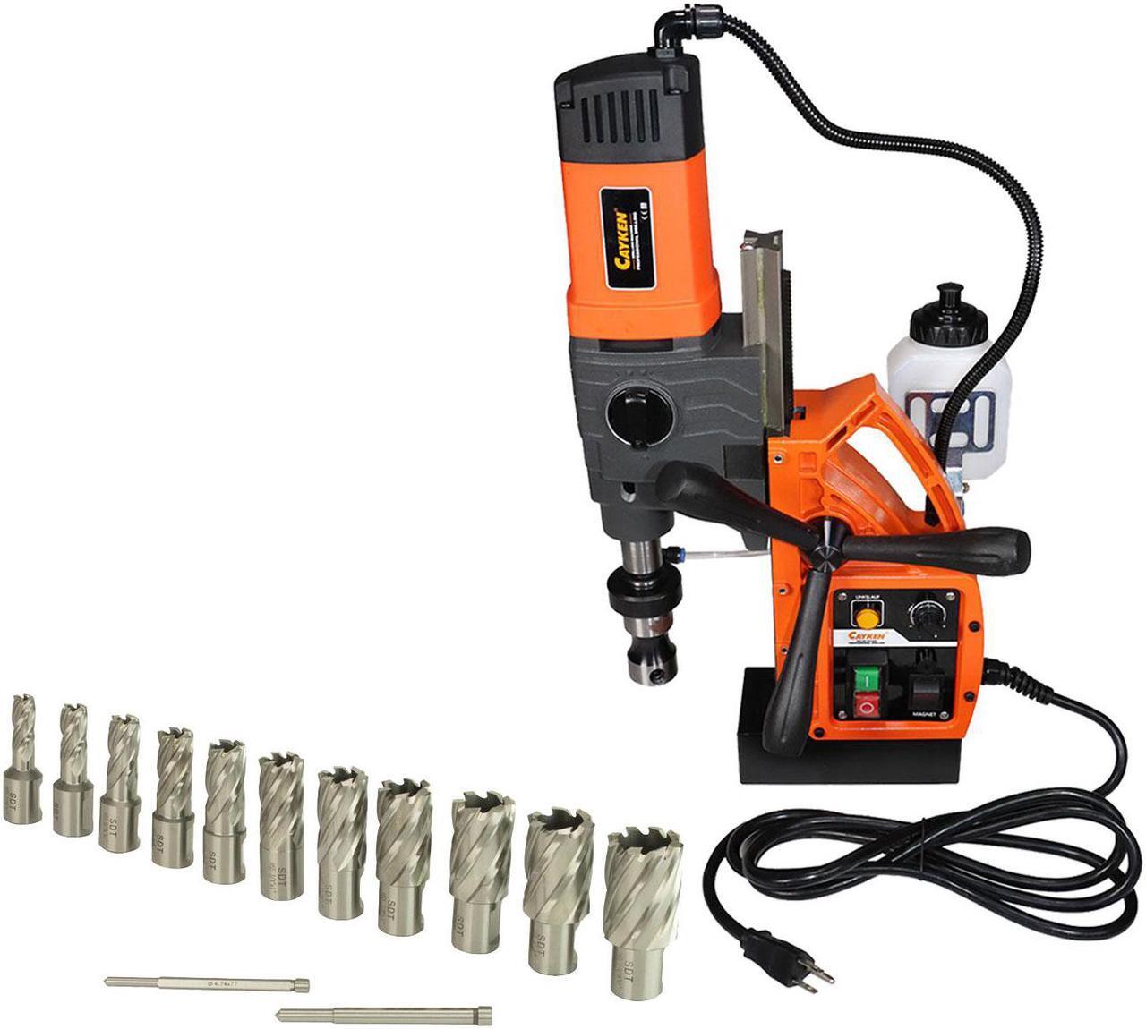 Main image of Cayken KCY-48-2WDO 1.8in. Magnetic Drill Press with 1700W Variable Speed Motor Weldon Shank 13 Piece 1in. Cut Depth Annular Cutter Kit
