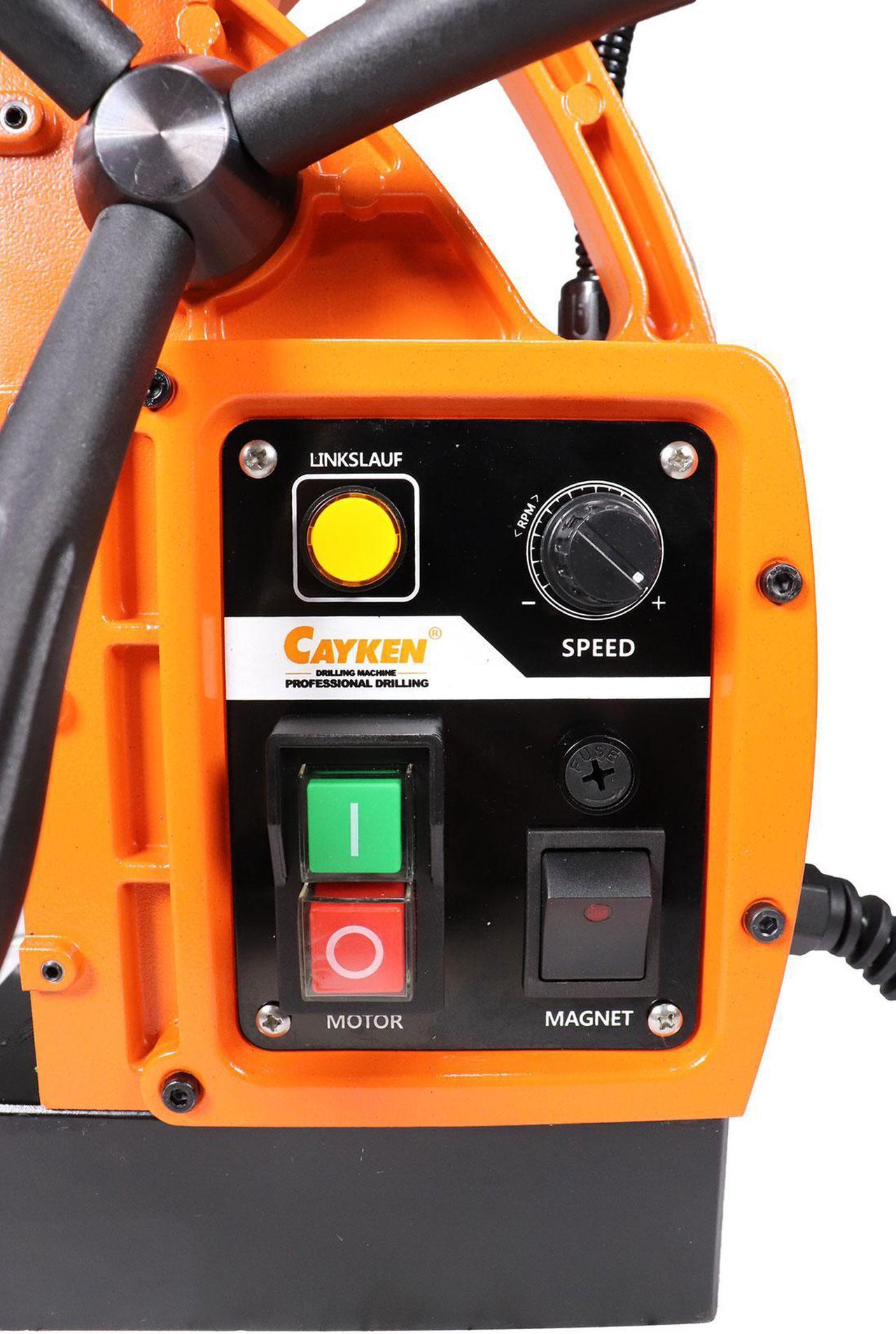 Alt view image 3 of 7 - Cayken KCY-48-2WDO 1.8in. Magnetic Drill Press with 1700W Variable Speed Motor Weldon Shank 13 Piece 1in. Cut Depth Annular Cutter Kit