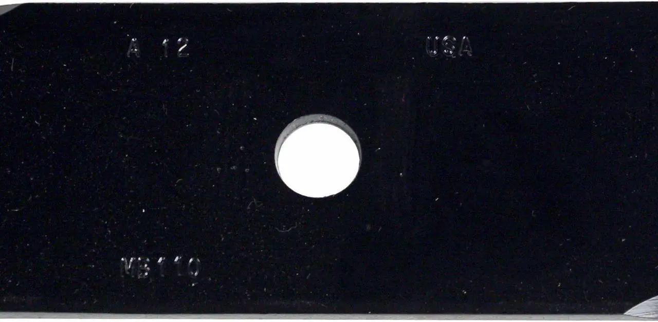 Alt view image 6 of 7 - USA Mower Blades® (3) MB110BP Mulching for Bad Boy 038-5350-00 038-5350-0050 Length 16-1/2 in. Width 2-1/2 in. Thickness 0.204 in. Center Hole 5/8 in. 32" 48" Deck