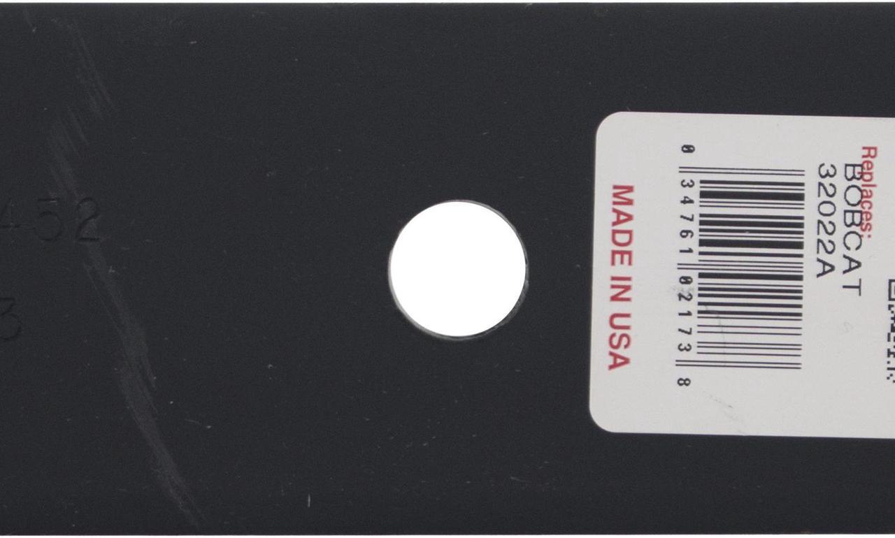 Alt view image 5 of 7 - 2 Rotary® 2173 Mower Blades for Bad Boy® 038-5202-00 Bobcat® 32022A Exmark® 1633482 Snapper® 1988564 Toro® 103-2528 Length 18 Width 2-1/2 Thickness .240 Center Hole 5/8 Fits 36 52" and 54" Decks