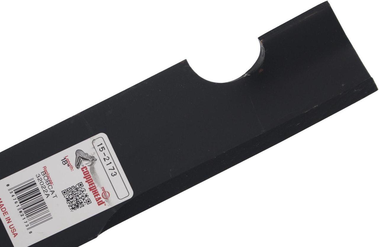 Alt view image 7 of 7 - 2 Rotary® 2173 Mower Blades for Bad Boy® 038-5202-00 Bobcat® 32022A Exmark® 1633482 Snapper® 1988564 Toro® 103-2528 Length 18 Width 2-1/2 Thickness .240 Center Hole 5/8 Fits 36 52" and 54" Decks