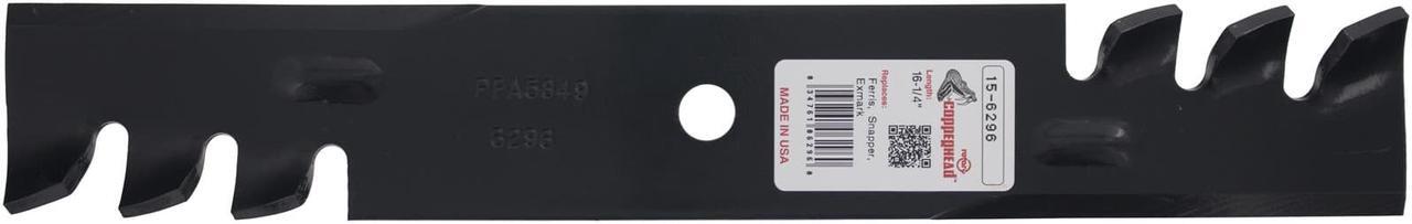 Alt view image 2 of 7 - 2 Rotary® 6296 Mower Blades for Ariens® 00273000 Bobcat® 32061 3239 Exmark® 103-1577 323515 Snapper® 03239 100340 Length 16-1/4 Width 2-1/2 Thickness .204 Center Hole 5/8 Fits 32in. 48in. Deck