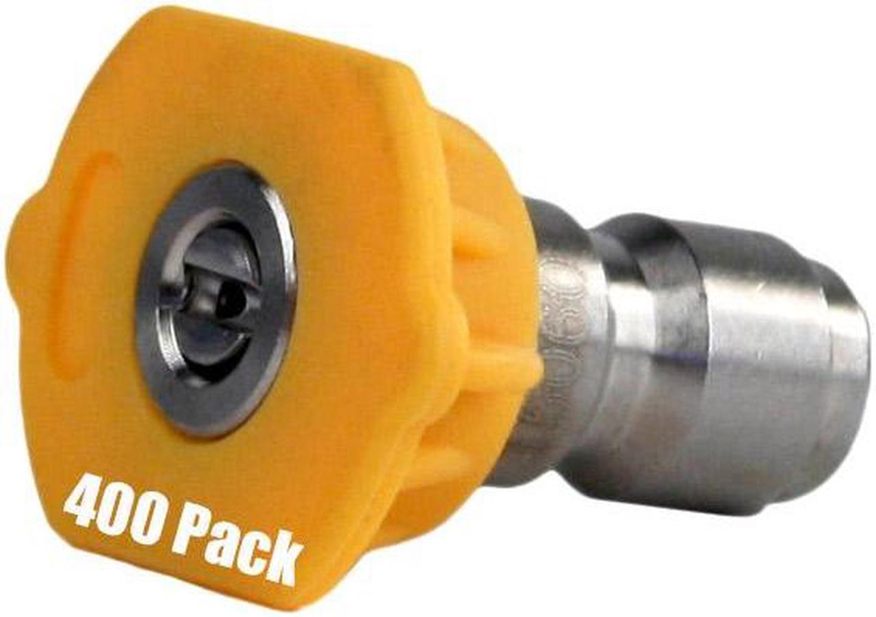 Main image of 400 Pack of Erie Tools 6.0 Stainless Steel Orifice 15 Degree 1/4in. Quick Connect 4000 PSI High Pressure Washer Spray Nozzle Tips