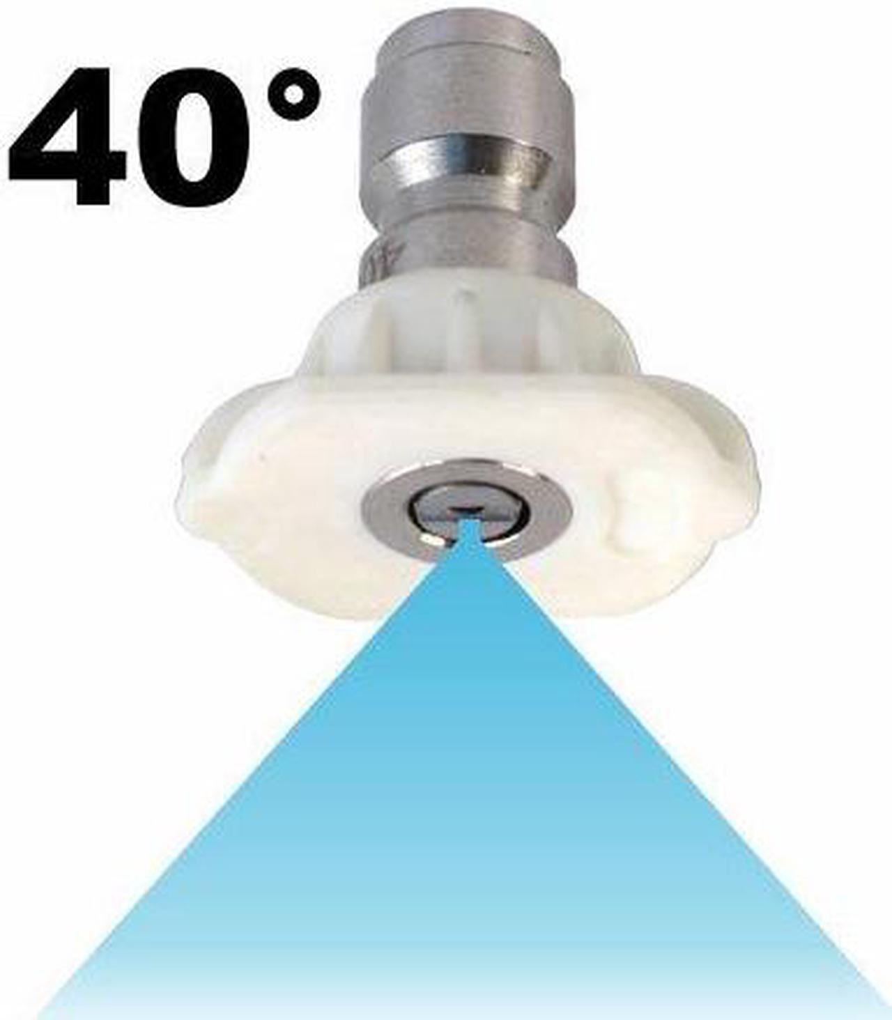 Alt view image 4 of 5 - Erie Tools 6.0 Stainless Steel Orifice 40 Degree 1/4in. Quick Connect 4000 PSI High Pressure Washer Spray Nozzle Tip
