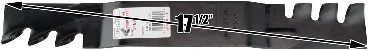 Alt view image 4 of 6 - 3 Rotary® 12362 Mower Blades for Toro® 110-6837-03, 112-9759-03, 112-9759 Length 17-1/2 Width 2-1/4 Thickness .187" Center Hole 5/8 Fits 50in. Deck