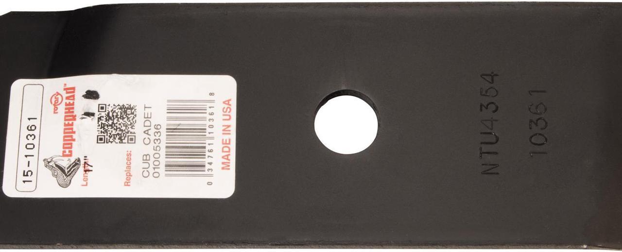 Alt view image 6 of 7 - 3 Rotary® 10361 Mower Blades for Craftsman® 942-04417 Cub Cadet® 01005336 01005336P 02005017 MTD® 742-04278A Mowmore® CC0361 Length 17 Width 3 Thickness .204 Center Hole 3/4 Fits 48in. Deck