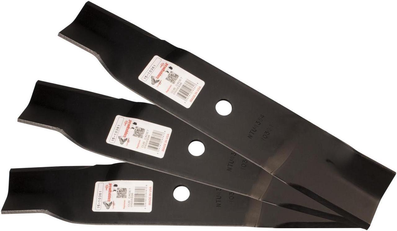 Main image of 3 Rotary® 10361 Mower Blades for Craftsman® 942-04417 Cub Cadet® 01005336 01005336P 02005017 MTD® 742-04278A Mowmore® CC0361 Length 17 Width 3 Thickness .204 Center Hole 3/4 Fits 48in. Deck
