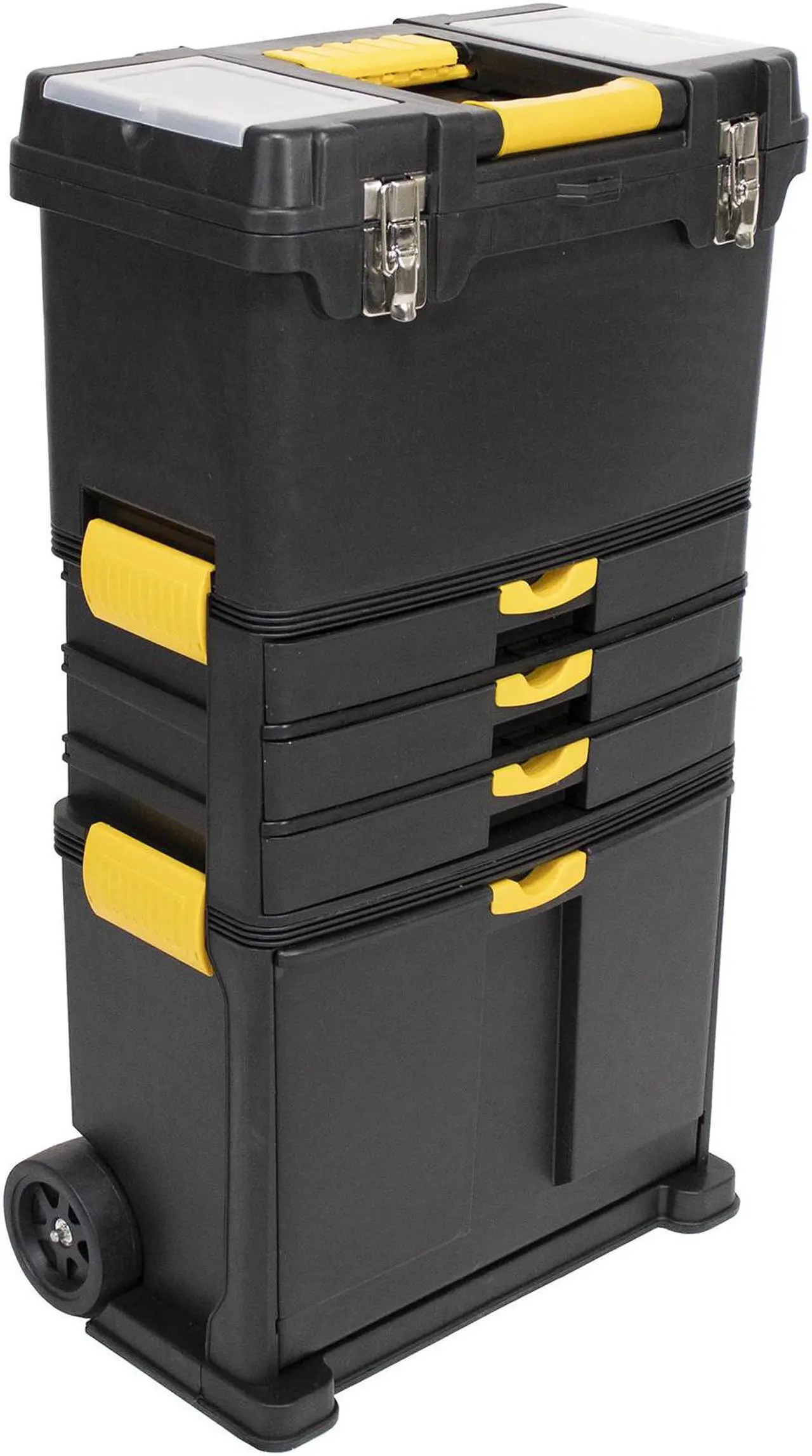 Main image of Erie Tools Portable Toolbox Organizer with Foldable Auto-Locking Handle & (3) Detachable Storage Compartments