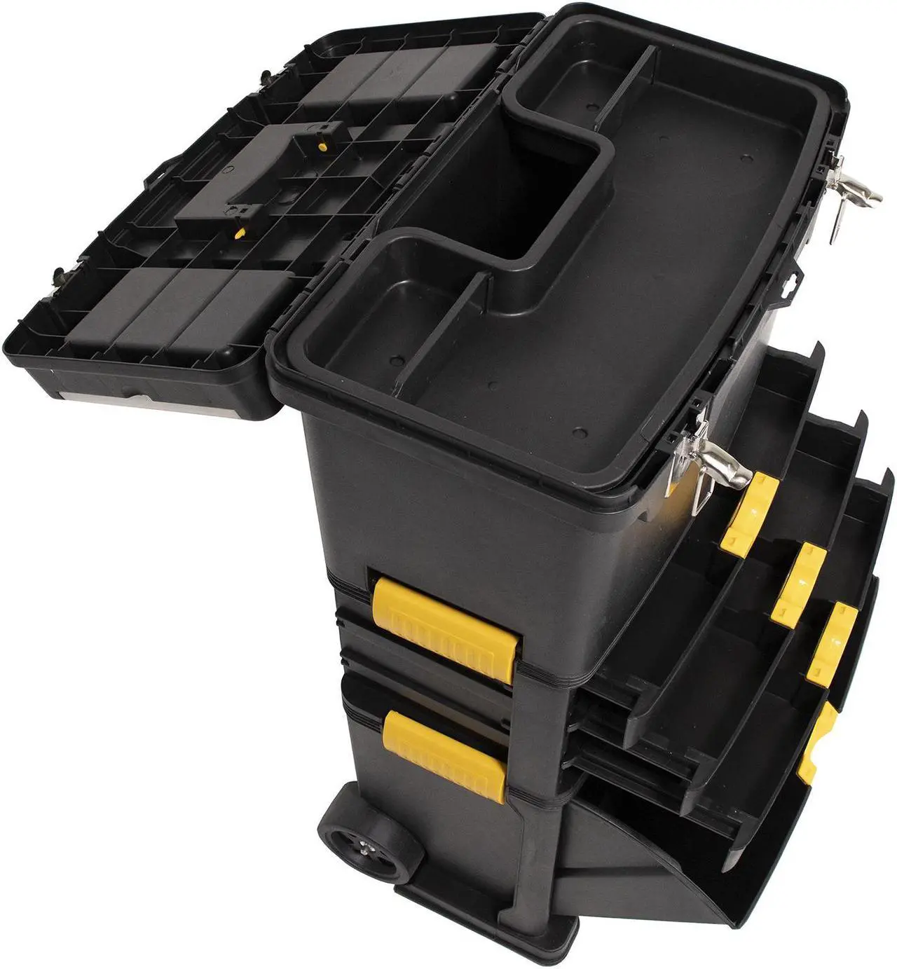 Alt view image 4 of 5 - Erie Tools Portable Toolbox Organizer with Foldable Auto-Locking Handle & (3) Detachable Storage Compartments