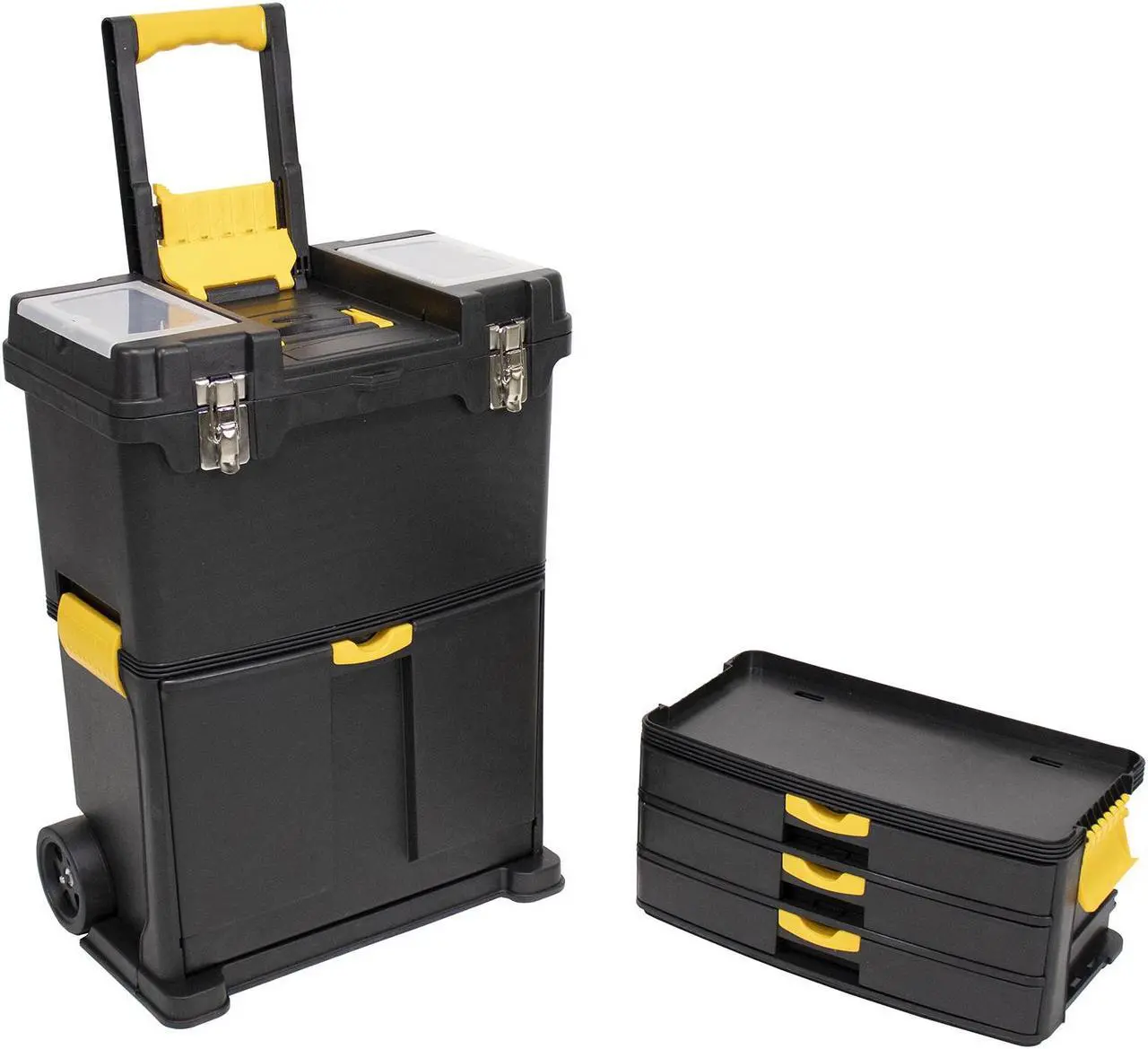 Alt view image 5 of 5 - Erie Tools Portable Toolbox Organizer with Foldable Auto-Locking Handle & (3) Detachable Storage Compartments