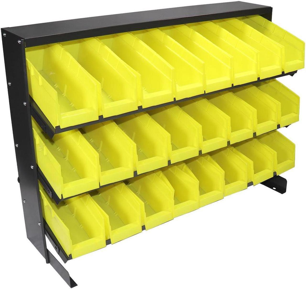 Main image of Erie Tools® 3-Tier 24 Bin Benchtop Steel Parts Storage Rack Single Sided