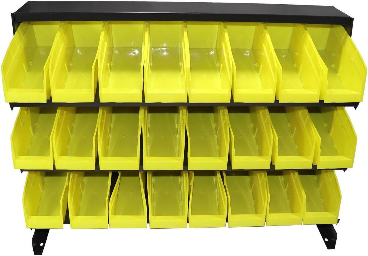 Alt view image 2 of 7 - Erie Tools® 3-Tier 24 Bin Benchtop Steel Parts Storage Rack Single Sided