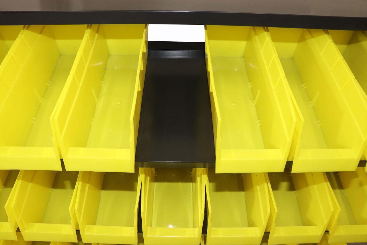 Alt view image 3 of 7 - Erie Tools® 3-Tier 24 Bin Benchtop Steel Parts Storage Rack Single Sided