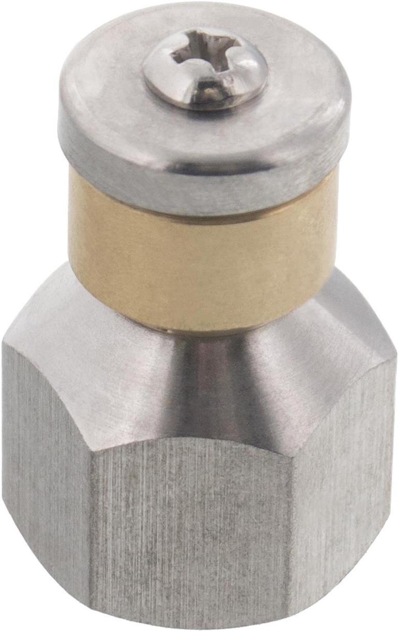 Main image of Erie Tools Rotating 3/8-inch Drain Cleaning Nozzle 8.0 Orifice 4000 PSI Stainless Steel for Sewer Pipe Water Jetter