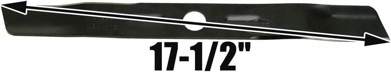 Alt view image 4 of 7 - 3 USA Mower Blades BD18BP Low Lift Mulching Blade Replaces Black & Decker 90548199 Length 17 1/2 in. Width 1-3/4 in. Thickness .150 in. Center Hole 1 in.