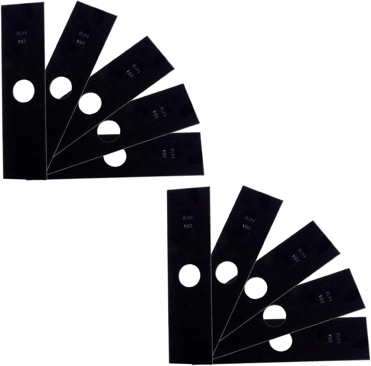 Main image of 10 USA Mower Blades® Edger Blade Not Sharpened Heat Treated and Painted 8" x 2" x .120" Center Hole 1" for Craftsman SPM209366513 Echo 69601552632 Husqvarna 601000749 Kawasaki Stihl RYOBI Red Max