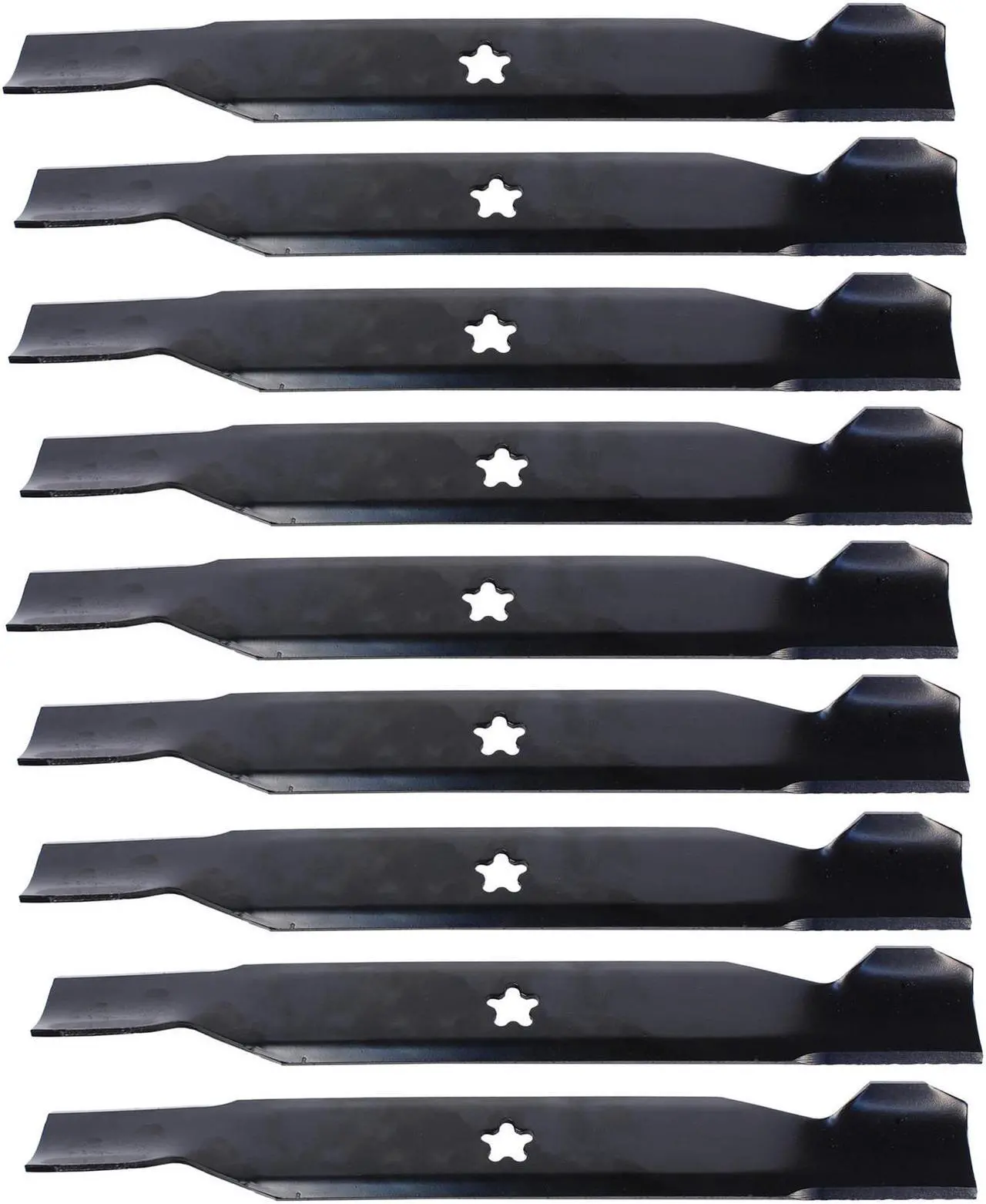 Main image of USA Mower Blades (9) AYP380BP High Lift Blade Fits AYP® Craftsman® Husqvarna® 156468 532137380 917137380MS 917137380P Length 17-3/8in. Width 2-1/4in. Thickness .150in. Center Hole 5 PT ST 50in. Deck