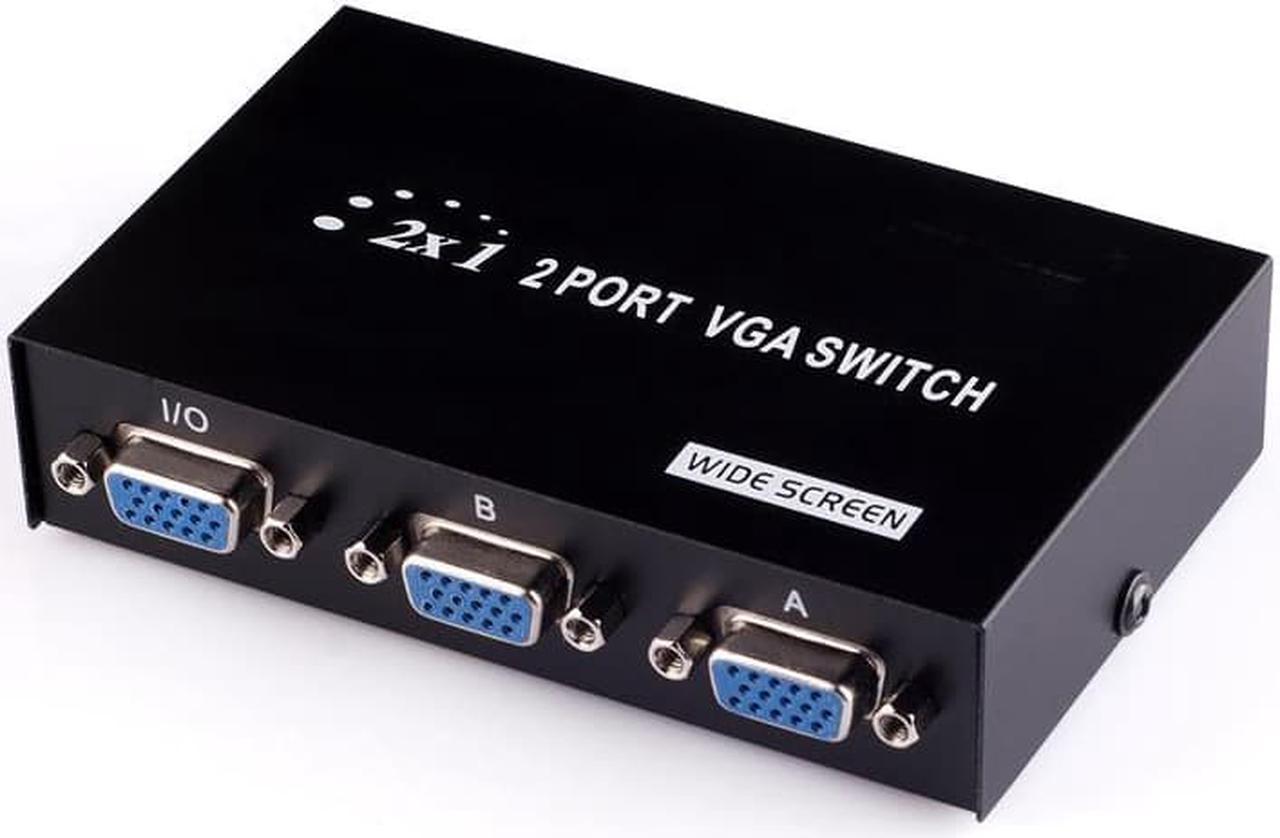 2 Port HD VGA SVGA Sharing Switch Box For LCD PC TV Monitor Video 2 In 1 Out for PC Laptop