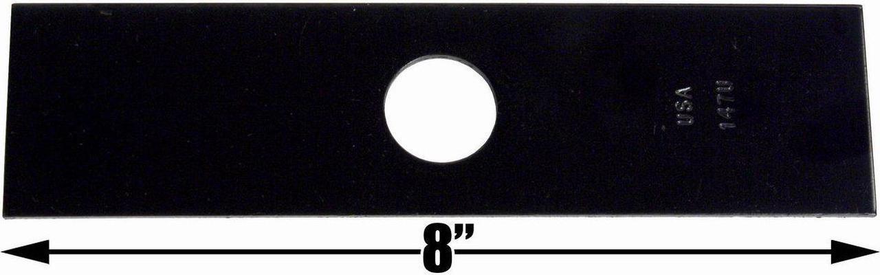 Alt view image 2 of 3 - 10 USA Mower Blades® Edger Blade Not Sharpened Heat Treated and Painted 8" x 2" x .120" Center Hole 1" for Craftsman SPM209366513 Echo 69601552632 Husqvarna 601000749 Kawasaki Stihl RYOBI Red Max