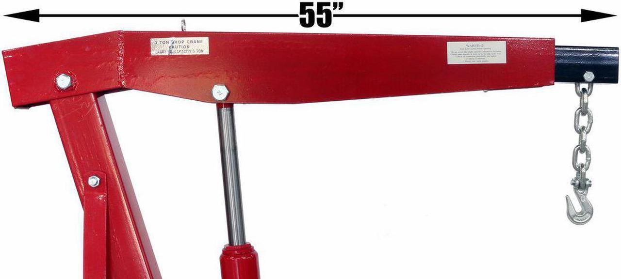 Alt view image 7 of 7 - Dragway Tools 3 Ton 6000 lb Heavy Duty Engine Hoist Cherry Picker Shop Crane
