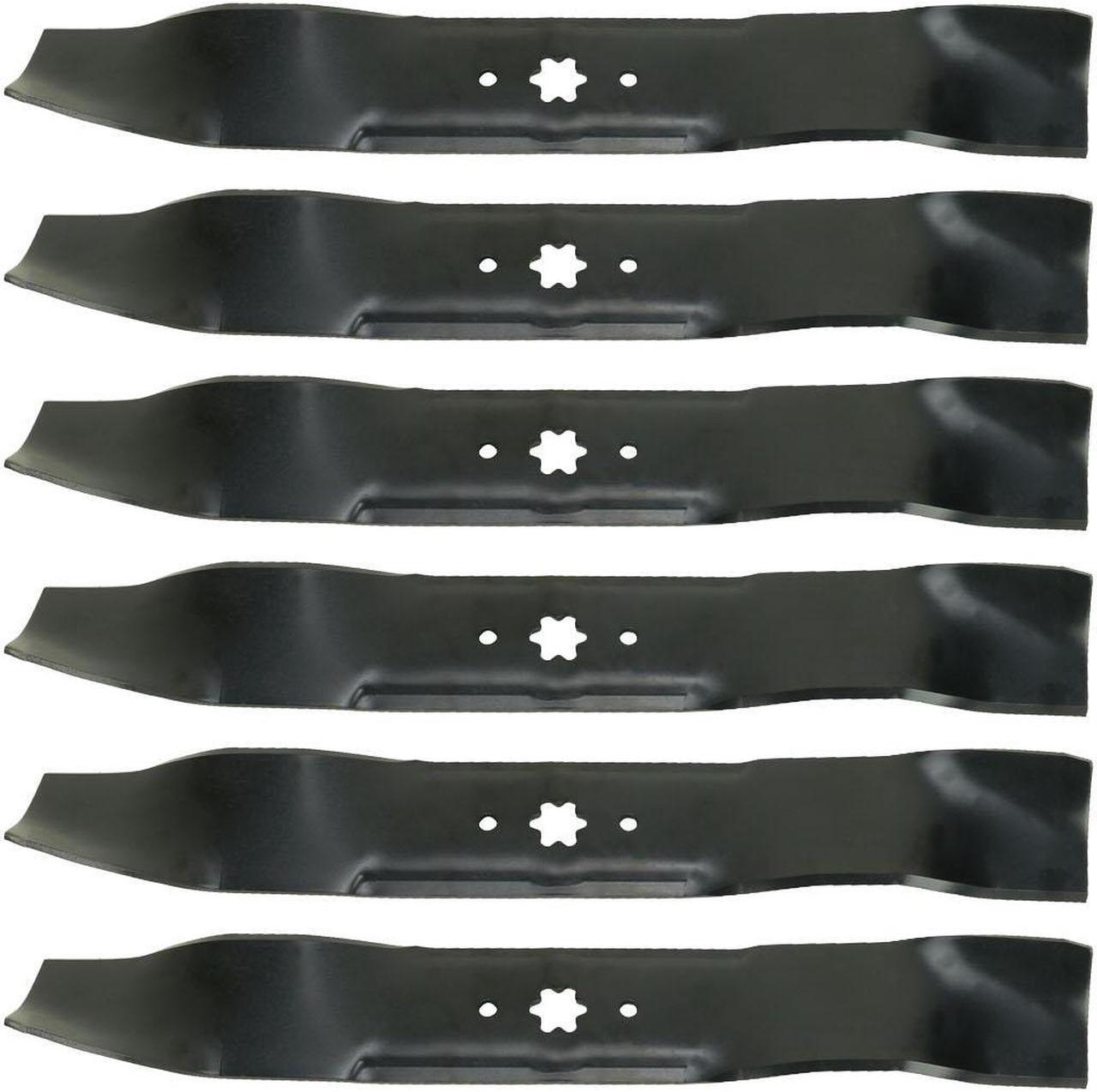 Main image of 6 USA Mower Blades MTD610MBP Extra High-Lift Mulching Blade for MTD 4720610 490-110-M114 7420610 742-0610A Length 19-5/16 in. Width 2-3/4 in. Thickness .150 in. Center Hole 6 Point Star 38 in. Deck