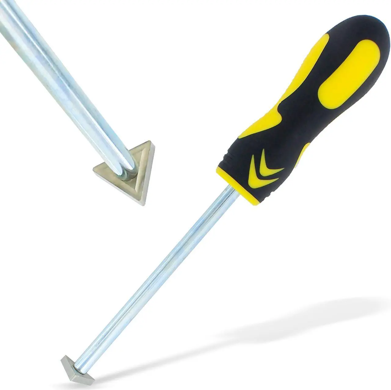 Alt view image 6 of 7 - ABN Carbide Tip Grout Removal Hand Tool, Soft Grip & Reversible Triangle Blade