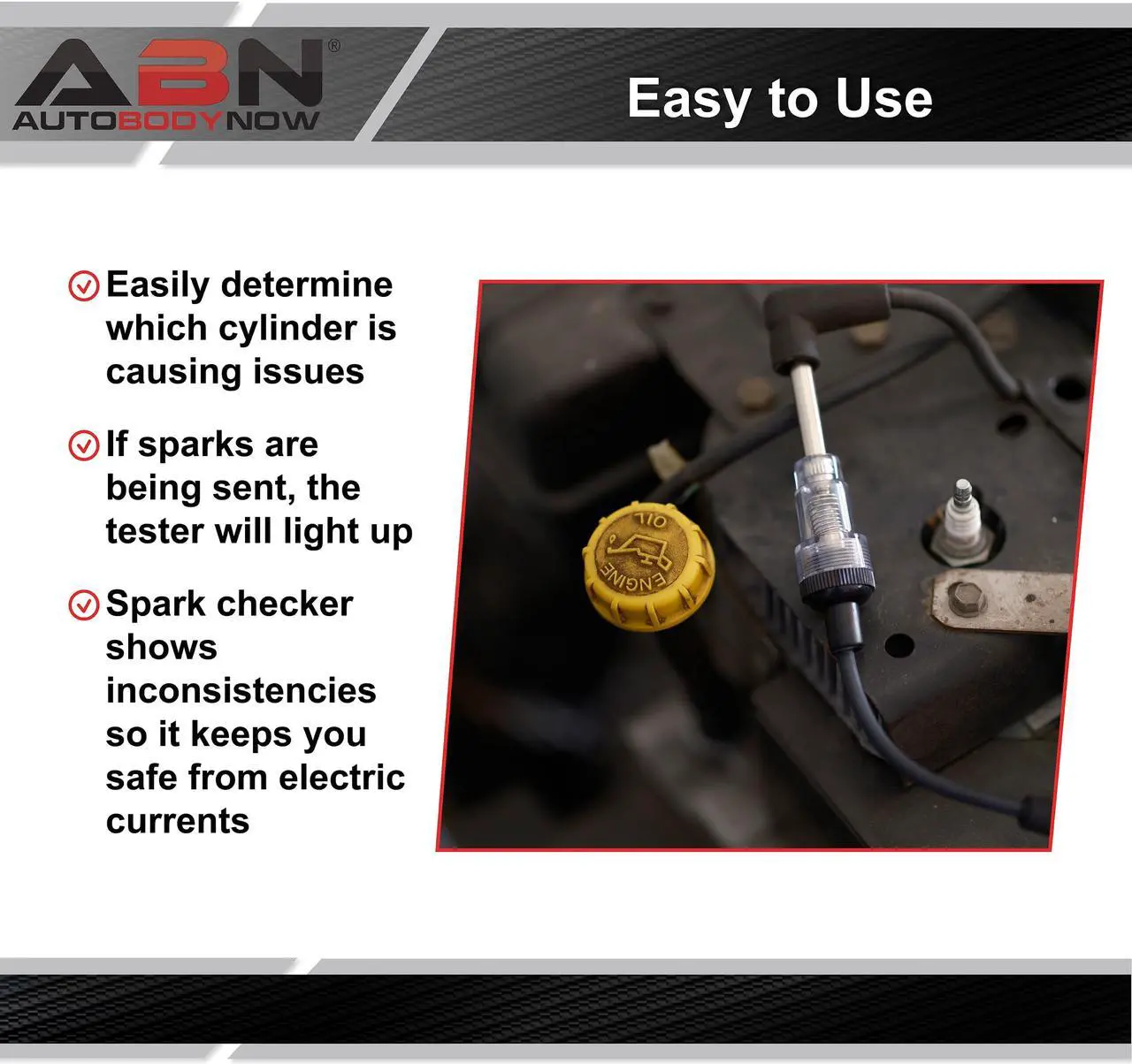 Alt view image 5 of 7 - ABN Inline Straight Boot Spark Plug Ignition Test Light for Small Engine