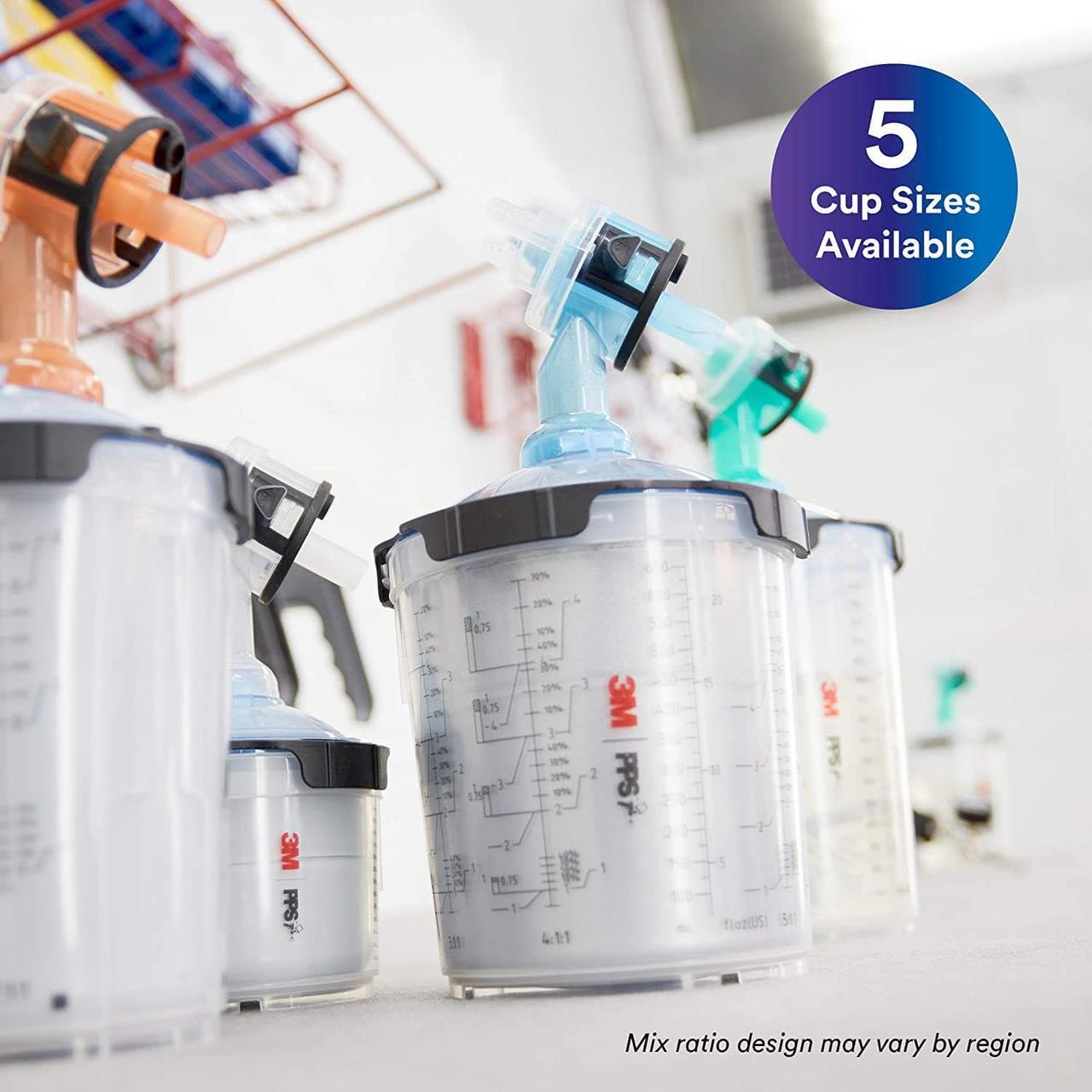 Alt view image 7 of 11 - 3M Spray Gun Cup, Lids/Liners, 1 Paint Cup, 50 Lids and Liners, 32 Sealing Plugs