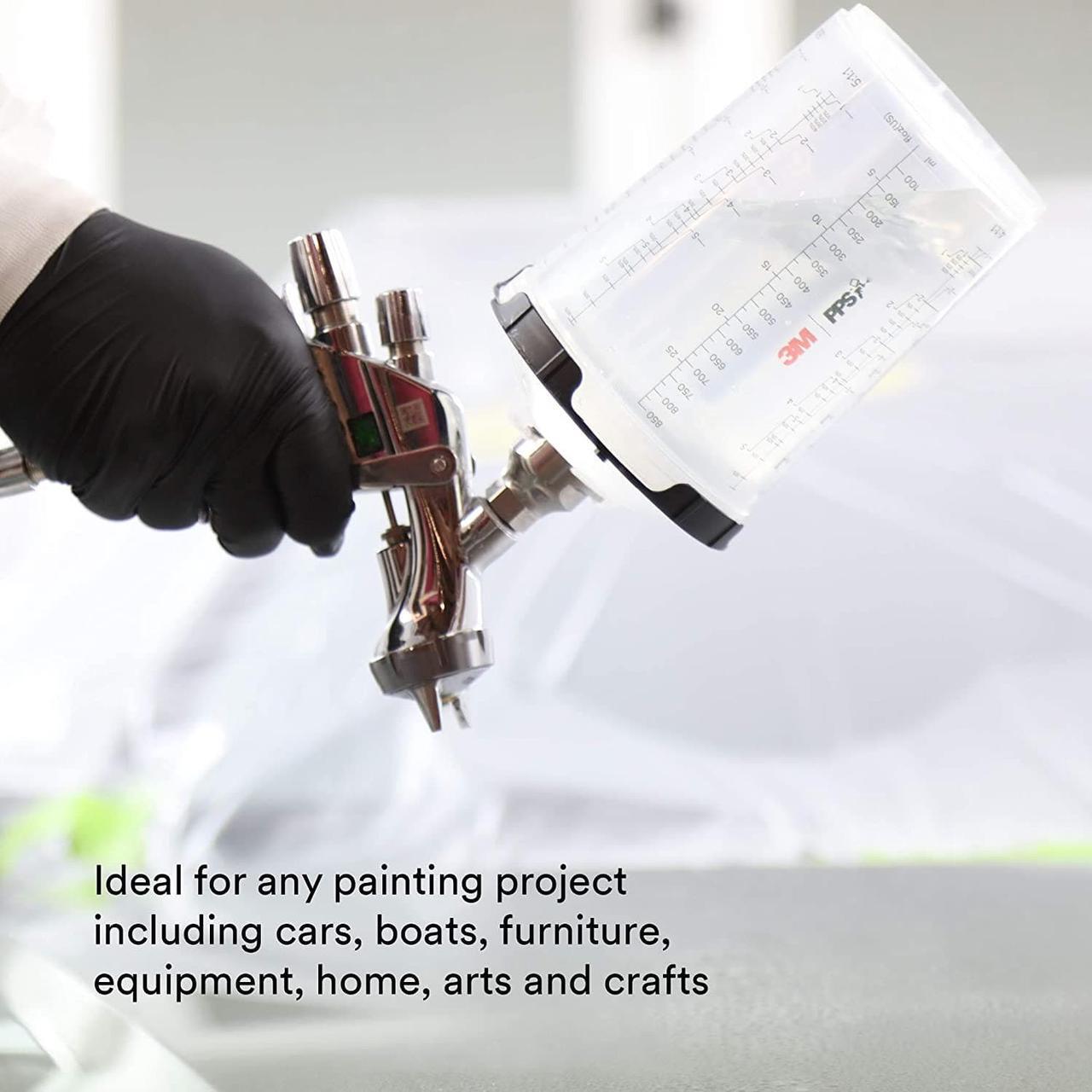 Alt view image 4 of 11 - 3M Spray Gun Cup, Lids/Liners, 1 Paint Cup, 50 Lids and Liners, 32 Sealing Plugs