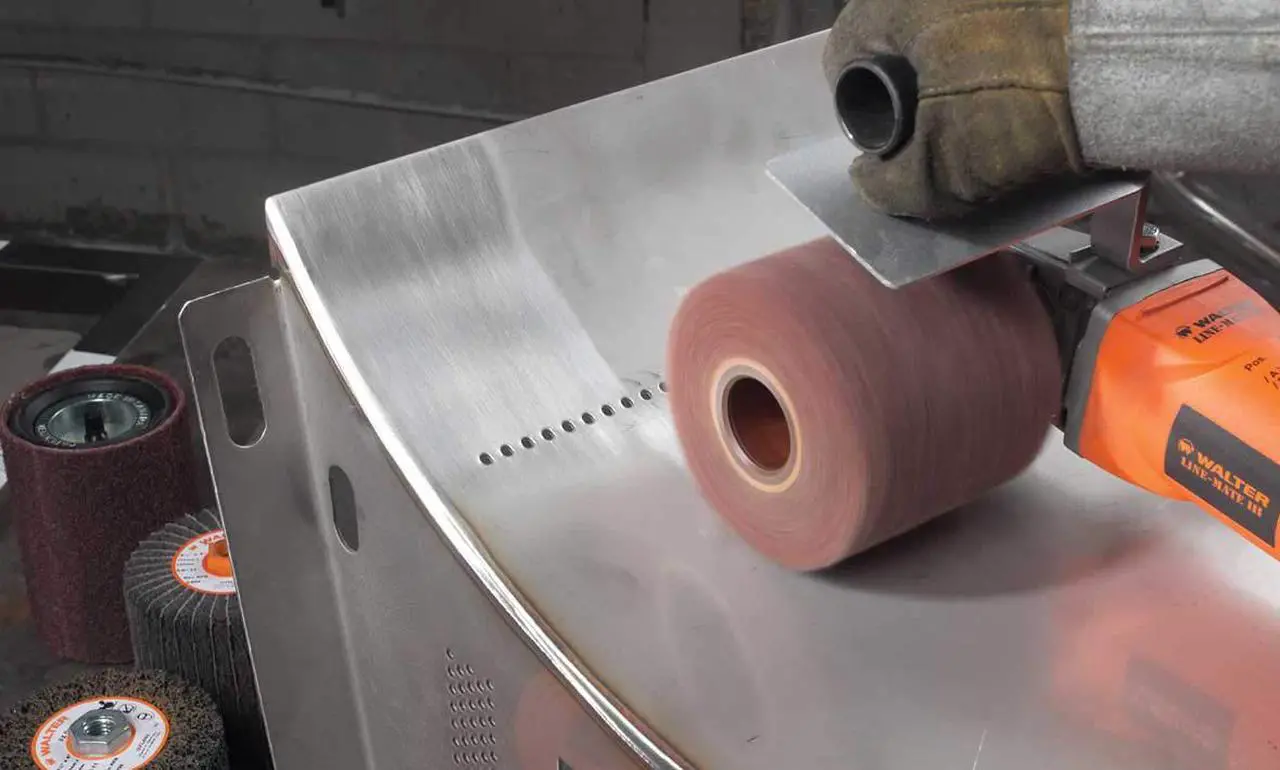 Alt view image 2 of 3 - Walter 07M411 Blendex Linear Finishing Abrasive Drum - HD Grit, 4-1/2 in. Finishing Drum for Surface Conditioning. Abrasive Tools and Accessories