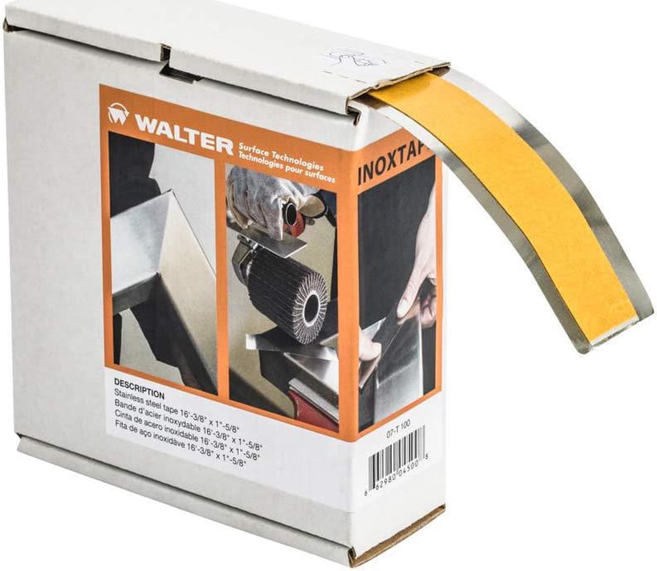 Main image of Walter Surface Technologies07T100 Stainless Steel Tape w/Adhesive Abrasive Strip